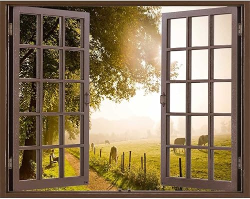 Miniatura 1 de Pegatinas de árbol para Pared de Cuarto, calcomanías de ventana marrones para decoración de paredes, decoración del hogar, baño (ancho) 35.4