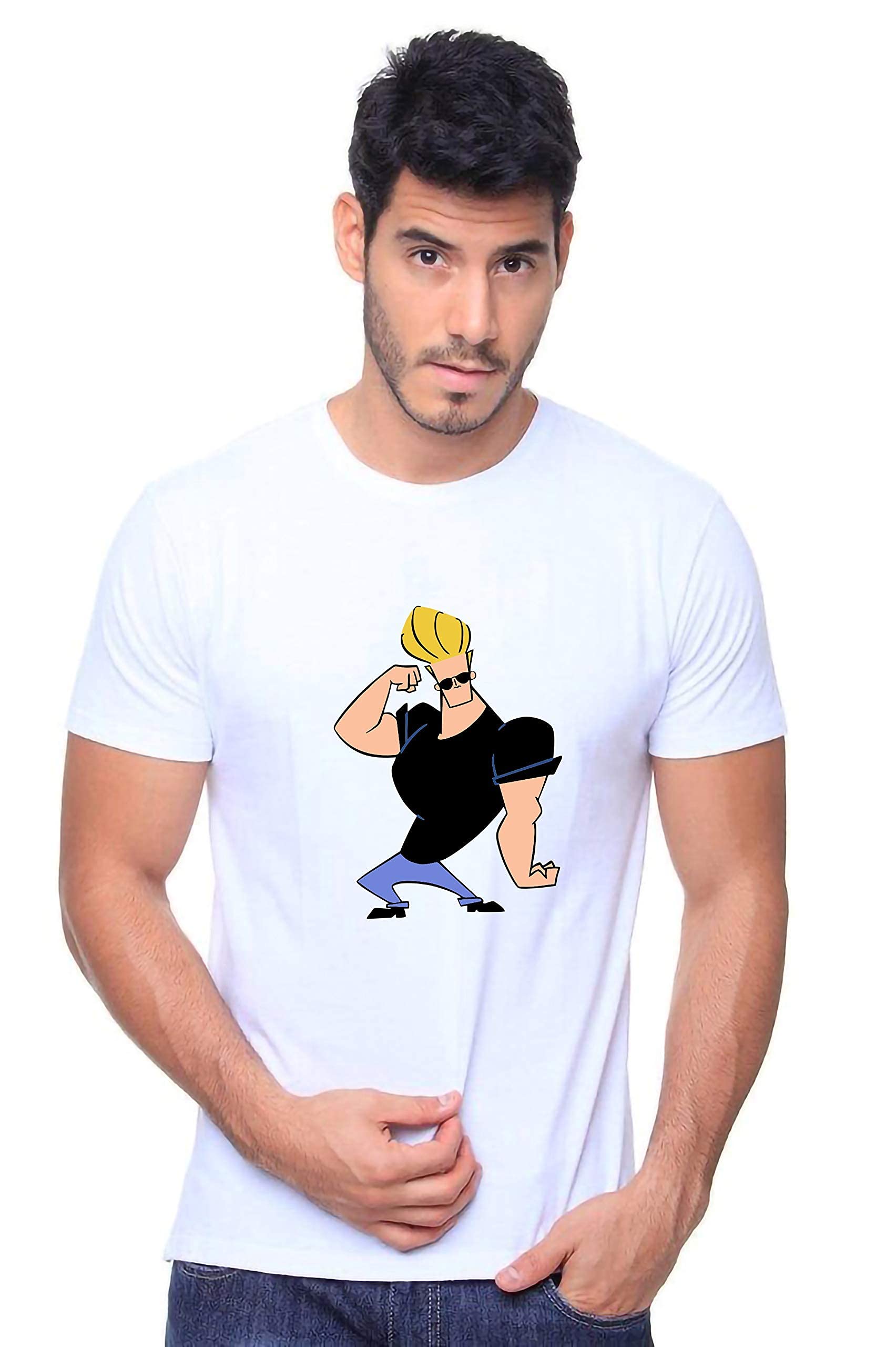 VLAM Johnny Bravo Cartoon Printed Men's Tshirt