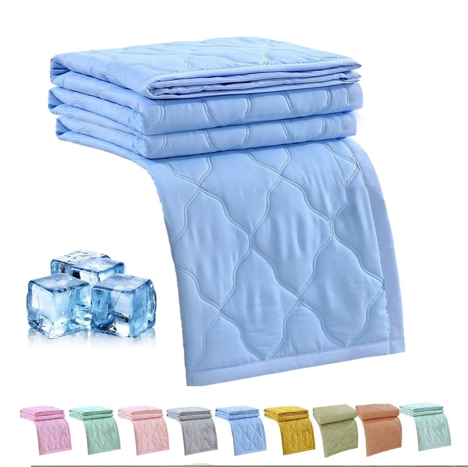 Summer Cooling Blanket for Night Sweats, Skin Friendly Cotton Double Cold Effect Ice Blankets for Hot Sleepers, Lightweight Absorb Heat Cooling Blankets, Breathable Anti-Static Microfiber Throws — image 1