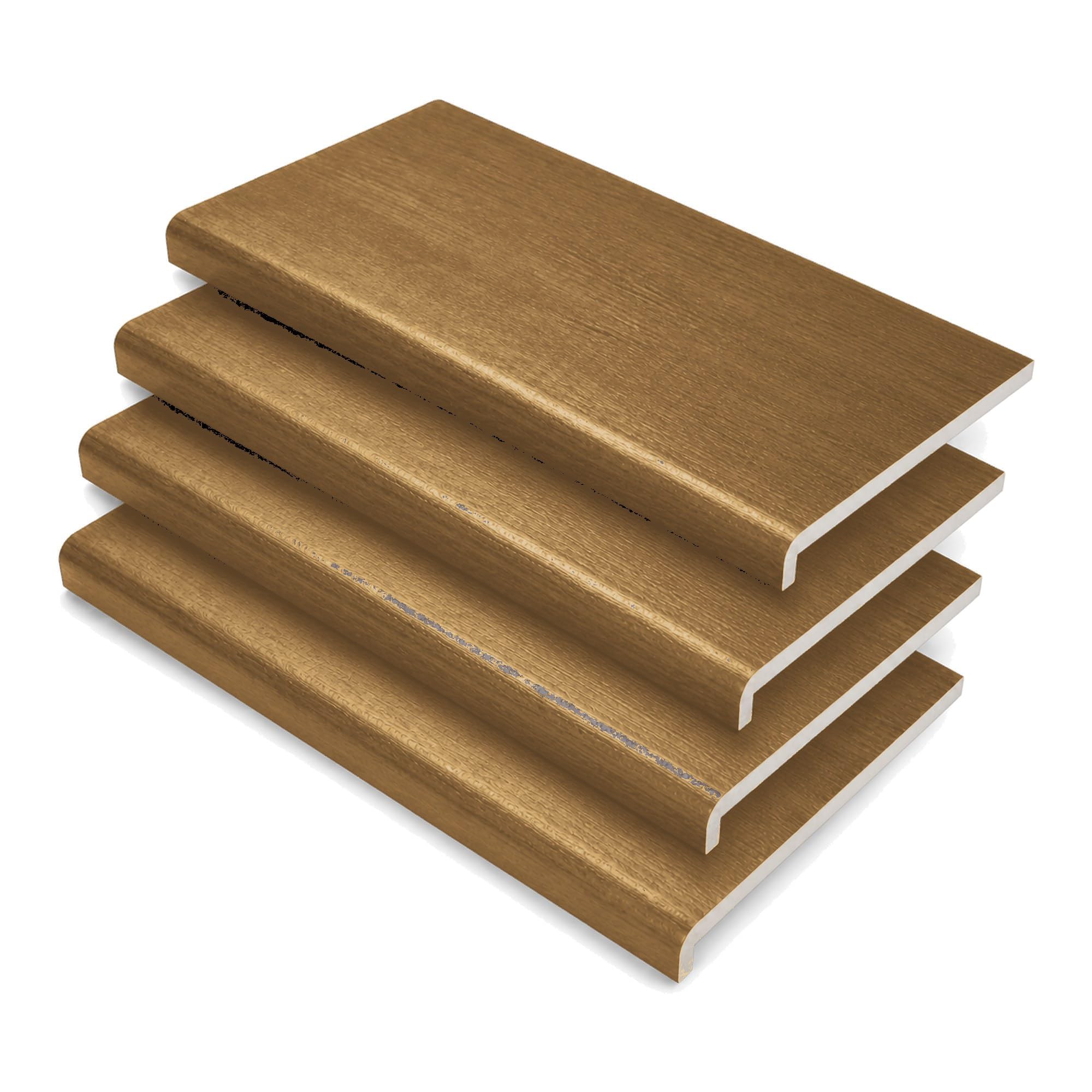 150mm x 1.25m Irish Oak uPVC Fascia & Window Sill Cover + End Caps – 4 Pack