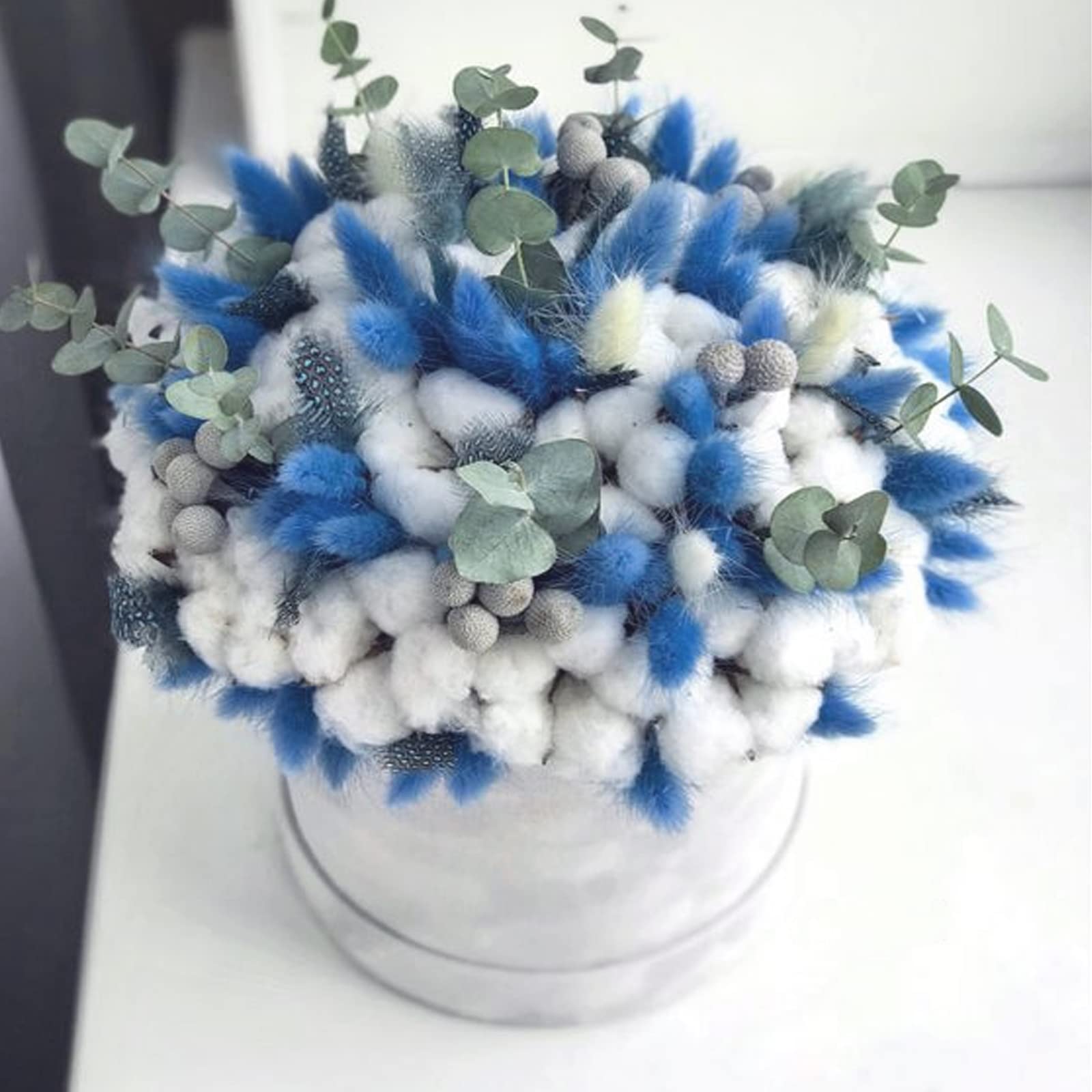 Herbe De La Pampa Artificielle Bleue - Lot De 30 Tiges 55cm | Décoration Bohème Pour Vase, Mariage, Maison