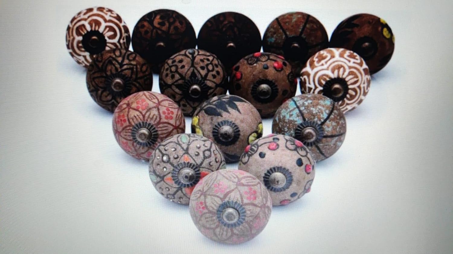 ATCUSA Premium Knobs for Cabinets Drawers - Choose ur Set - Vintage Styled Ceramic Knobs and Pulls Sets - Hand Painted Cabinets Drawers Dresser Knobs - Furniture Door Knobs (8)