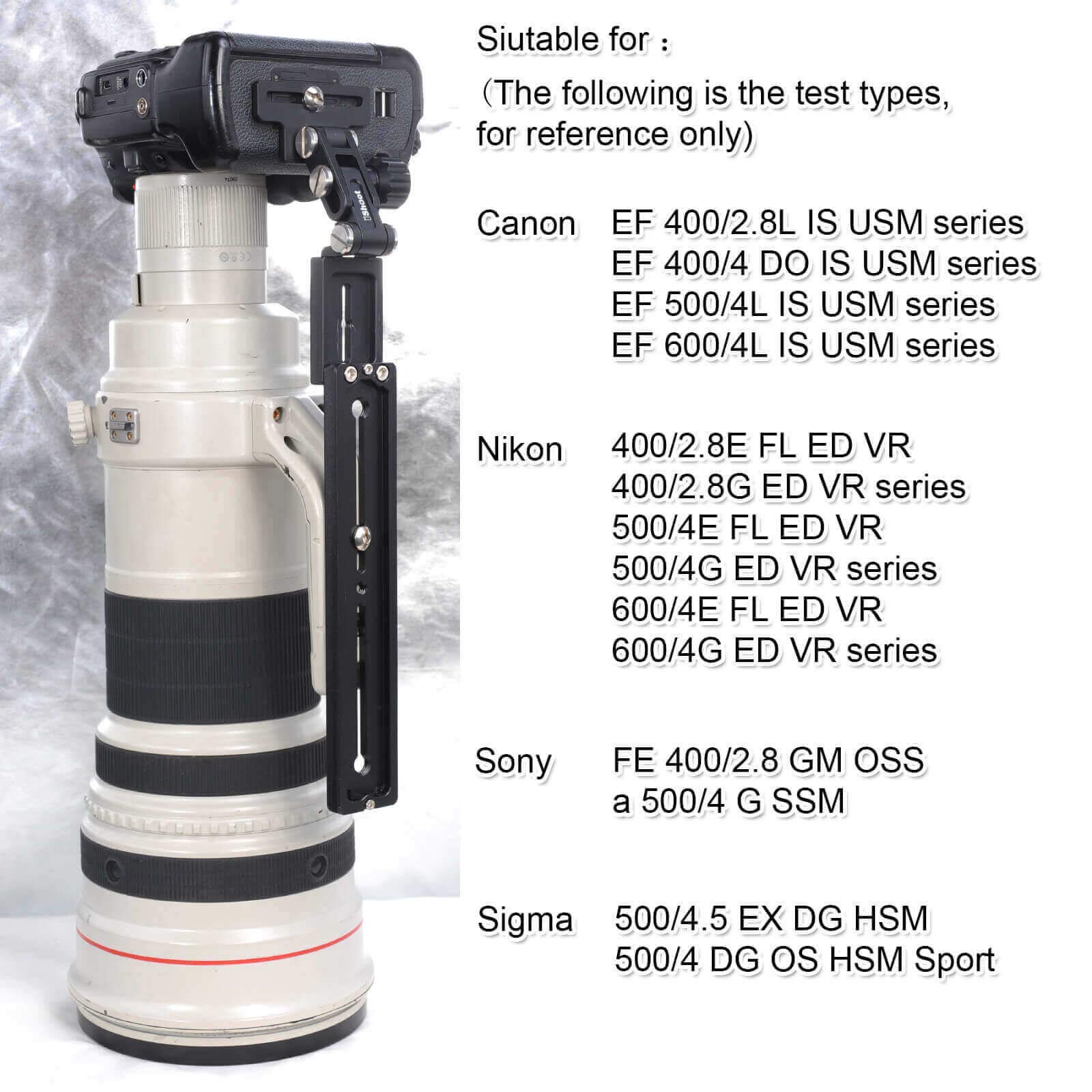 LEFTFOTO Staffa Per Obiettivo A Y Con Puleggia - Supporto Per Teleobiettivo Lungo, Aste 15 Mm, Altezza Regolabile
