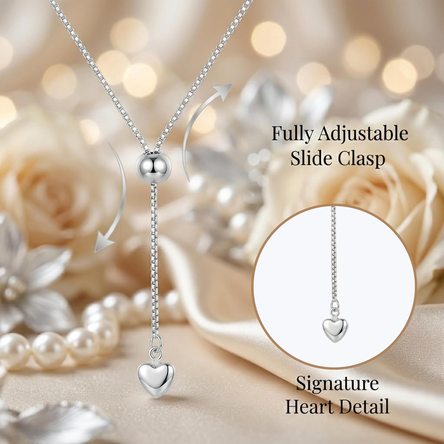 Freshwater Pearls Drop Necklace CZ Crystal Pearl Necklace Bride Pearl Diamond Necklaces Single Pearl Rhinestone Necklace for Women Jewelry Gift Christmas - Image 5