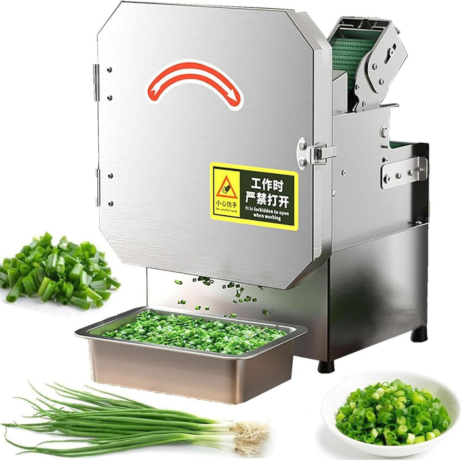Komeryjna krajalnica do szczypiorku, elektryczna krajalnica do warzyw 200 W, siekaczka do dymki, do imbiru, chili, ziemniaków, ogórków, 150 kg/h, zielona cebula, seler, pietruszka