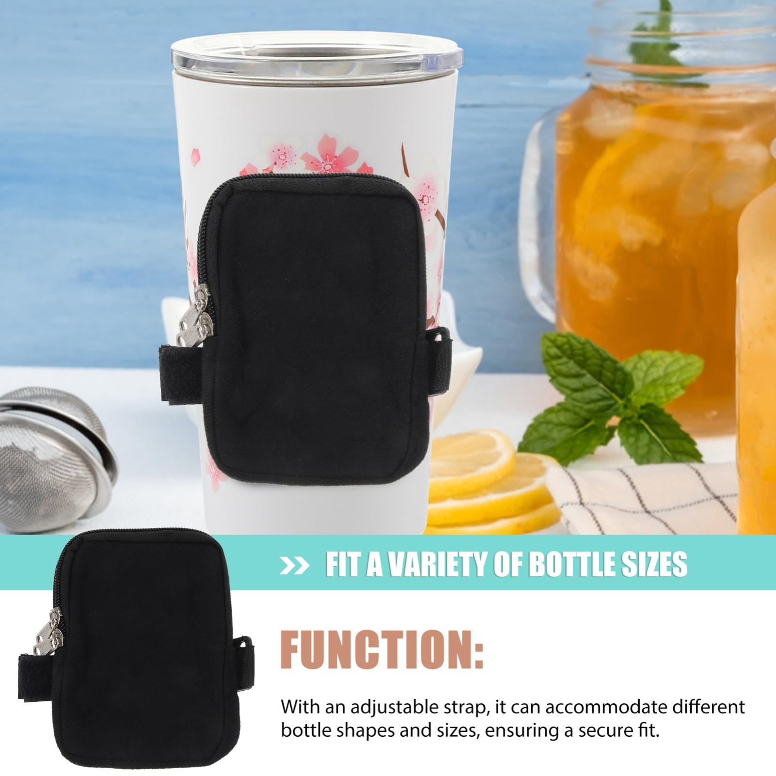 Toddmomy 5stücke Canvas Wasserbecher Tasche Tragbare Trinkflasche Halter Für Outdoor-aktivitäten Leicht Und Langlebig Für Reisen Sport Und Camping