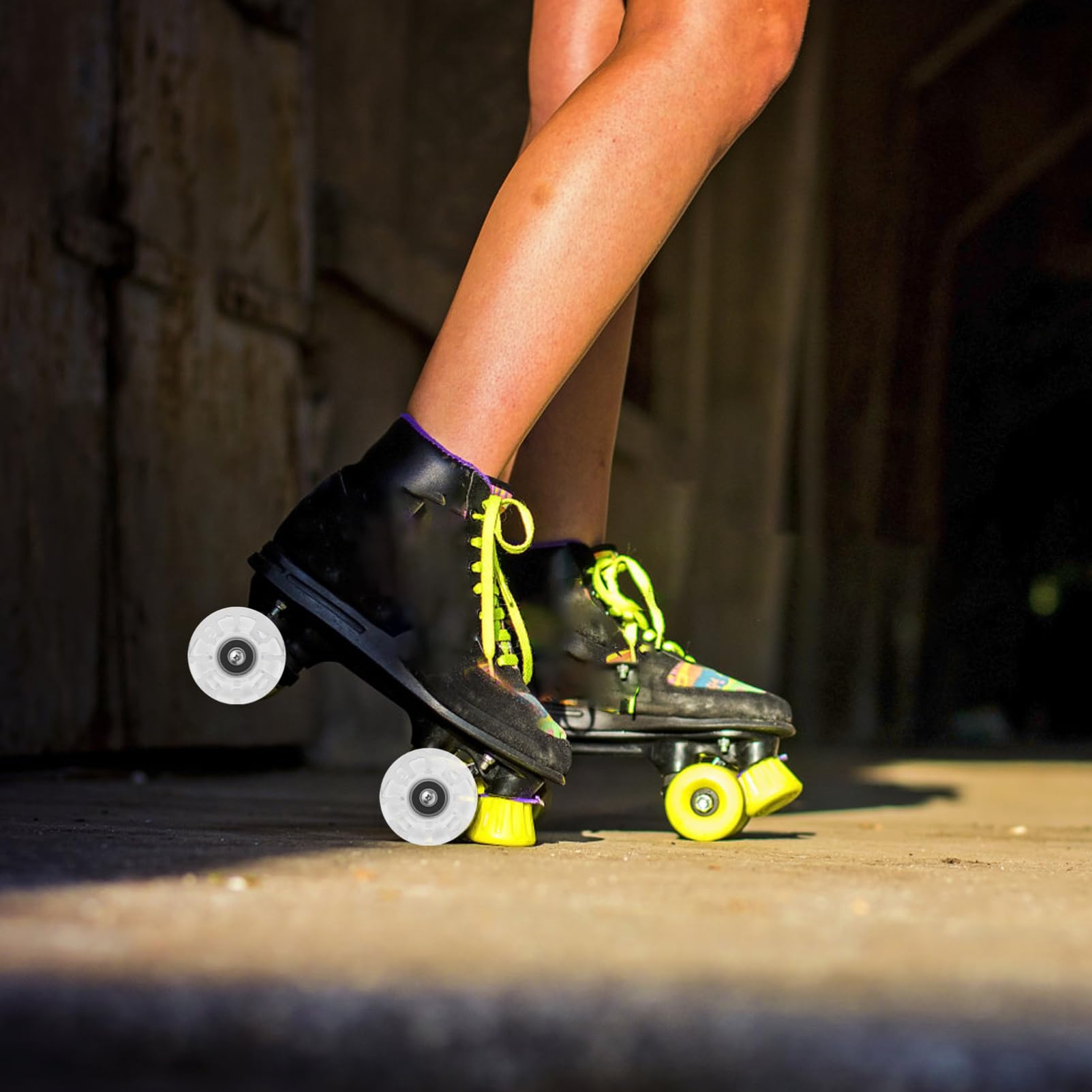 BESPORTBLE Ruedas de Patines Luminosas de PU Juego de Ruedas Resistentes al Desgaste para Patinaje Iluminación LED Adecuadas para Interiores y Exteriores