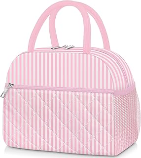 Lunch Box for Women Adult Men, Cute Insulated Lunch Bag Women Quilted Reusable Large Lunch Boxes Tote Bag Leakproof Simple Thermal Cooler Bag for Work Office Picnic