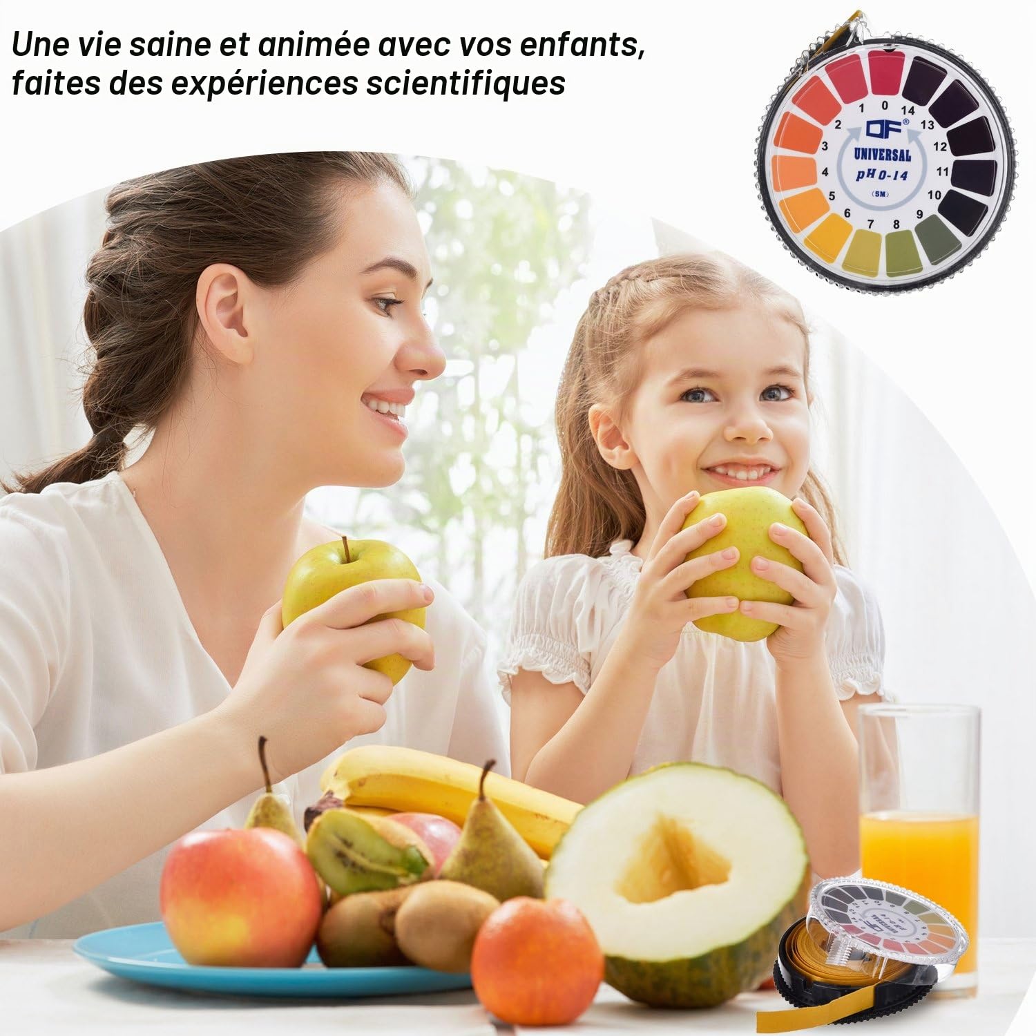 Universel Bandes de Papier pH Bandes de pH Rouleau, pH Mesure Gamme Complète 0-14, 16.4 ft/Rouleau (4)