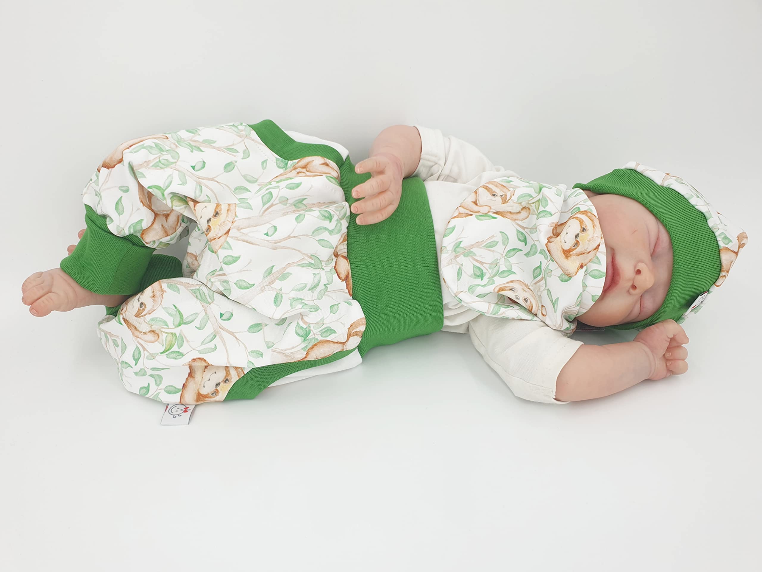 Atelier MiaMia - Pumphose als Set Baby Kind 92 Designer Babyhose Limitiert !! Mitwachshose Faultiere