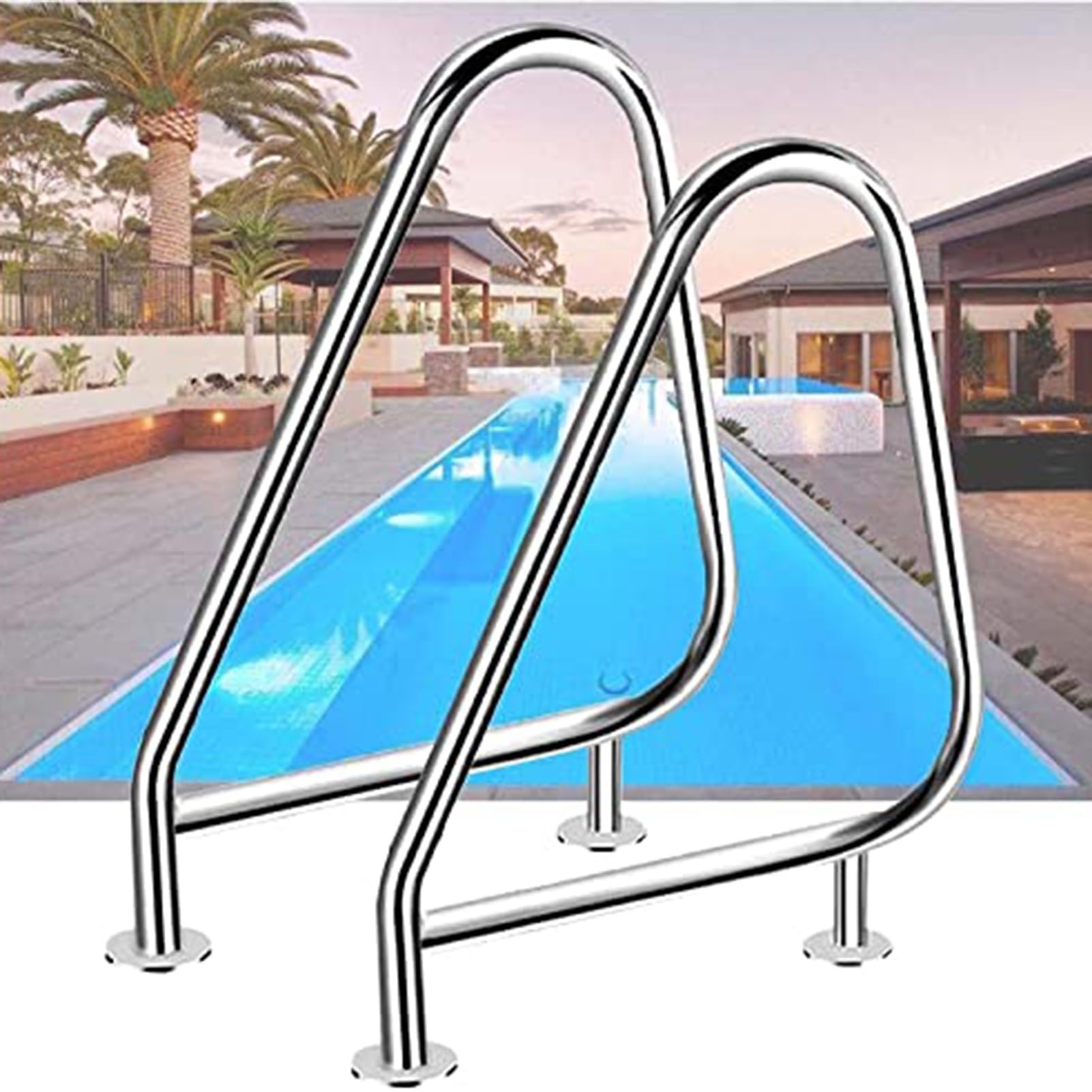 Barandilla For Piscina Barandilla For Piscina Humanizada De Acero Inoxidable 304, 2 Piezas, Kit Completo, Adecuado For Piscinas Interiores Y Exteriores, Spa, Parque Acuático ( Size : Thick 1.2 mm )