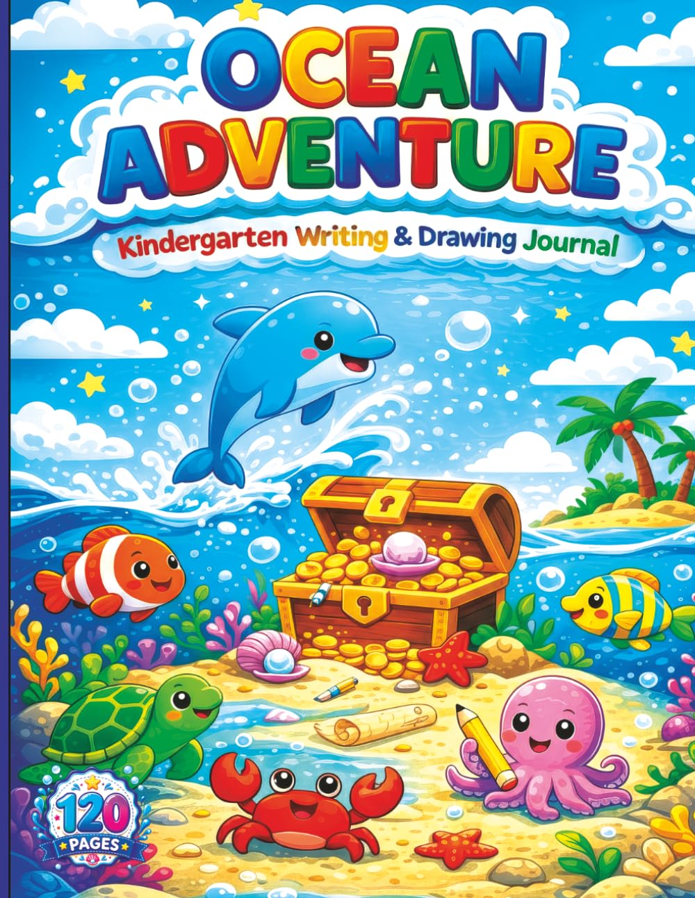 Ocean Adventure Writing & Drawing Journal:: Primary Story Composition Notebook with Drawing Space | Preschool & Kindergarten Handwriting Practice for Ages 4–6