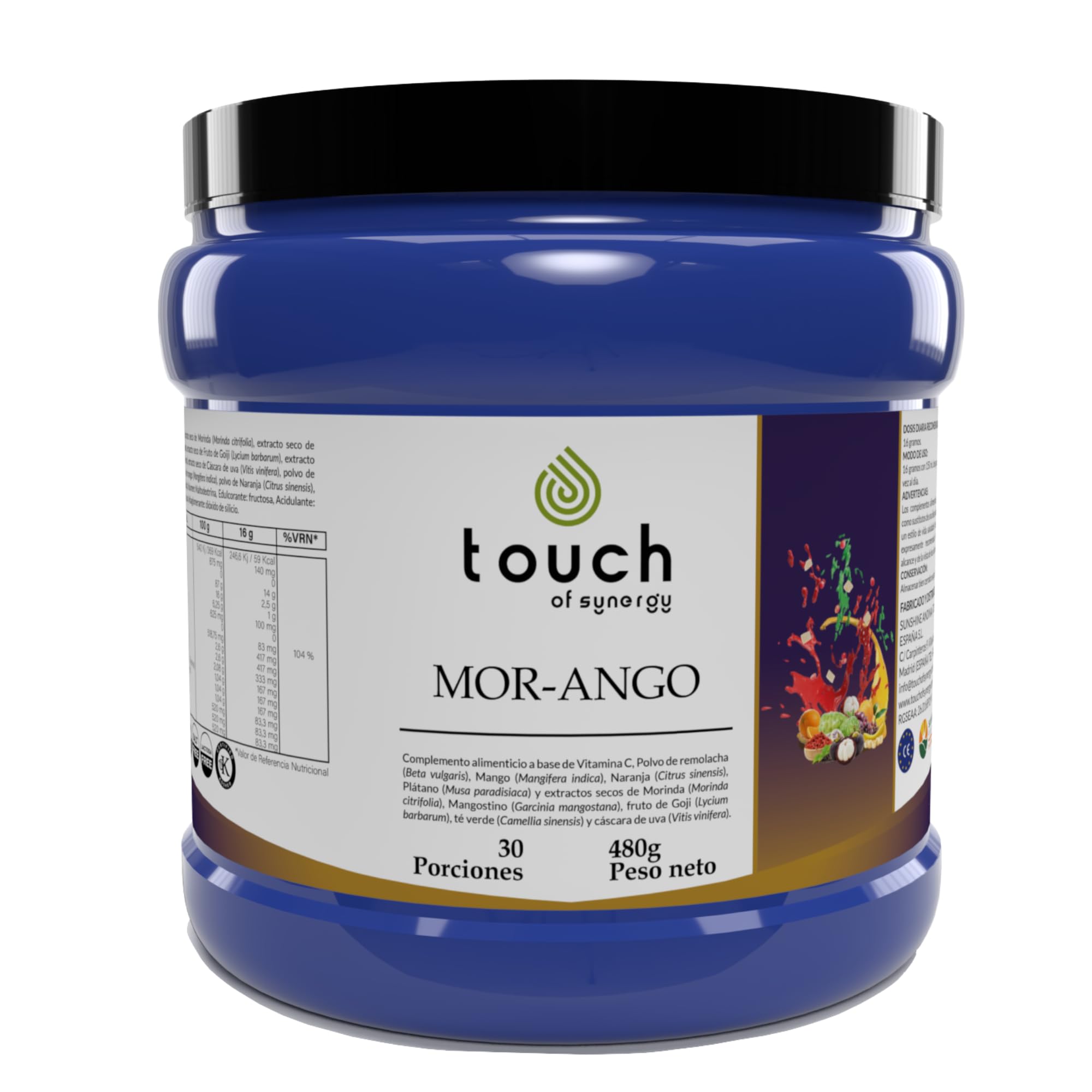 Mor-ango -Polvo 480 gramos - Extracto de Moringa y Mango Africano - Controla el Peso, Reduce el Colesterol y el Azúcar en Sangre
