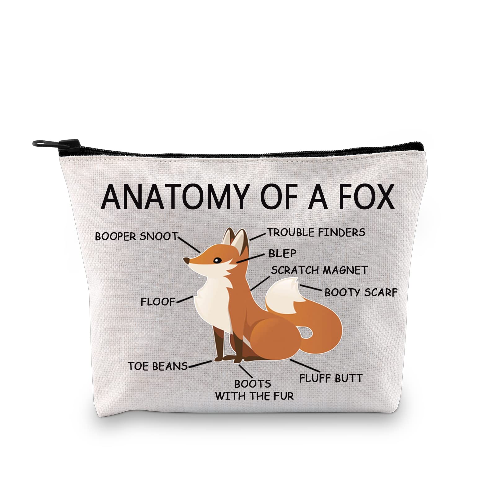 Fox Lover White Travel Toiletry Bag ht Owning The Fox Anatomy