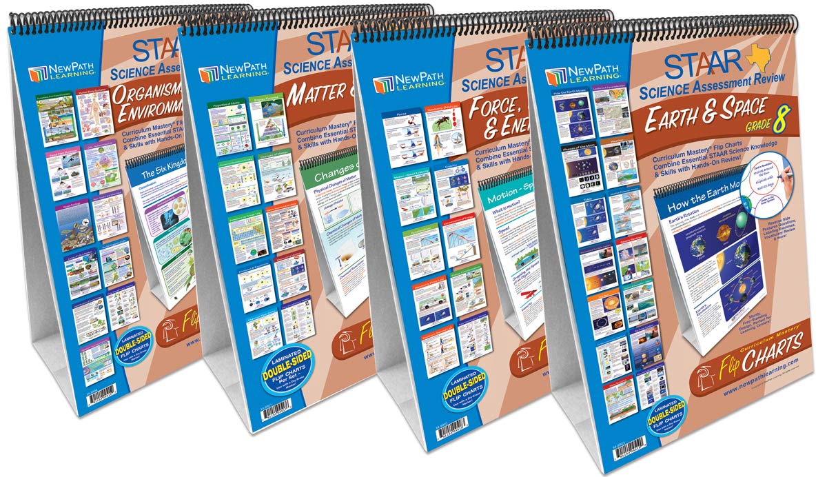 STAAR Grade 8 Review Flip Charts - Set of 4