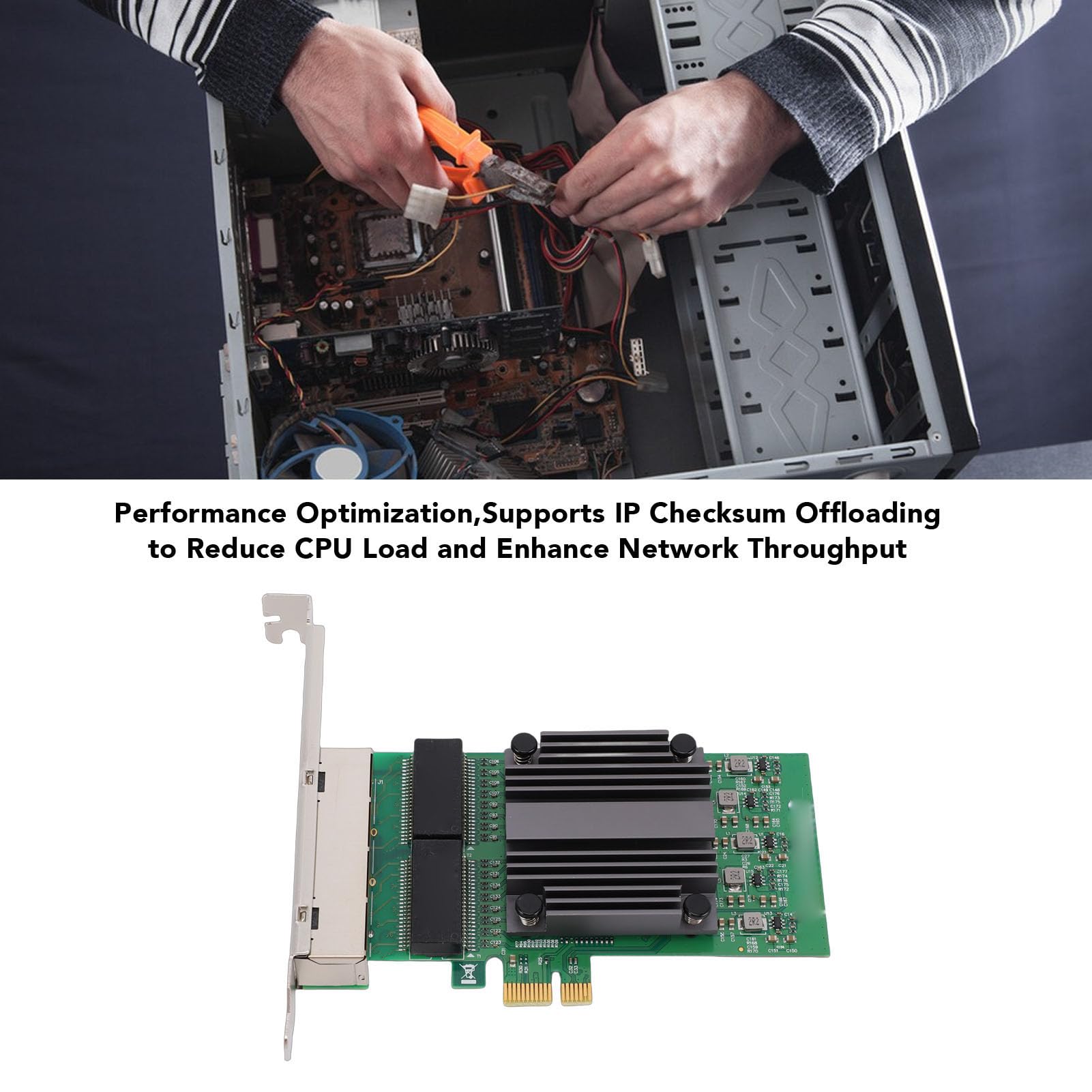 Adattatore Gigabit Ethernet per Scheda di Rete PCIe a 4 Porte per Server e Workstation Prestazioni Affidabili con Chip 82571