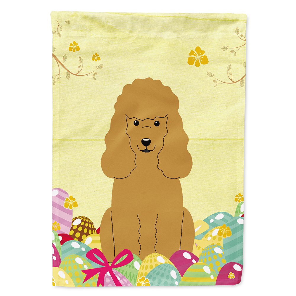 Grand drapeau Caniche Tan de Pâques pour célébrer les fêtes en famille avec votre chien
