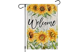 CROWNED BEAUTY Sunflower Welcome Yard Flag