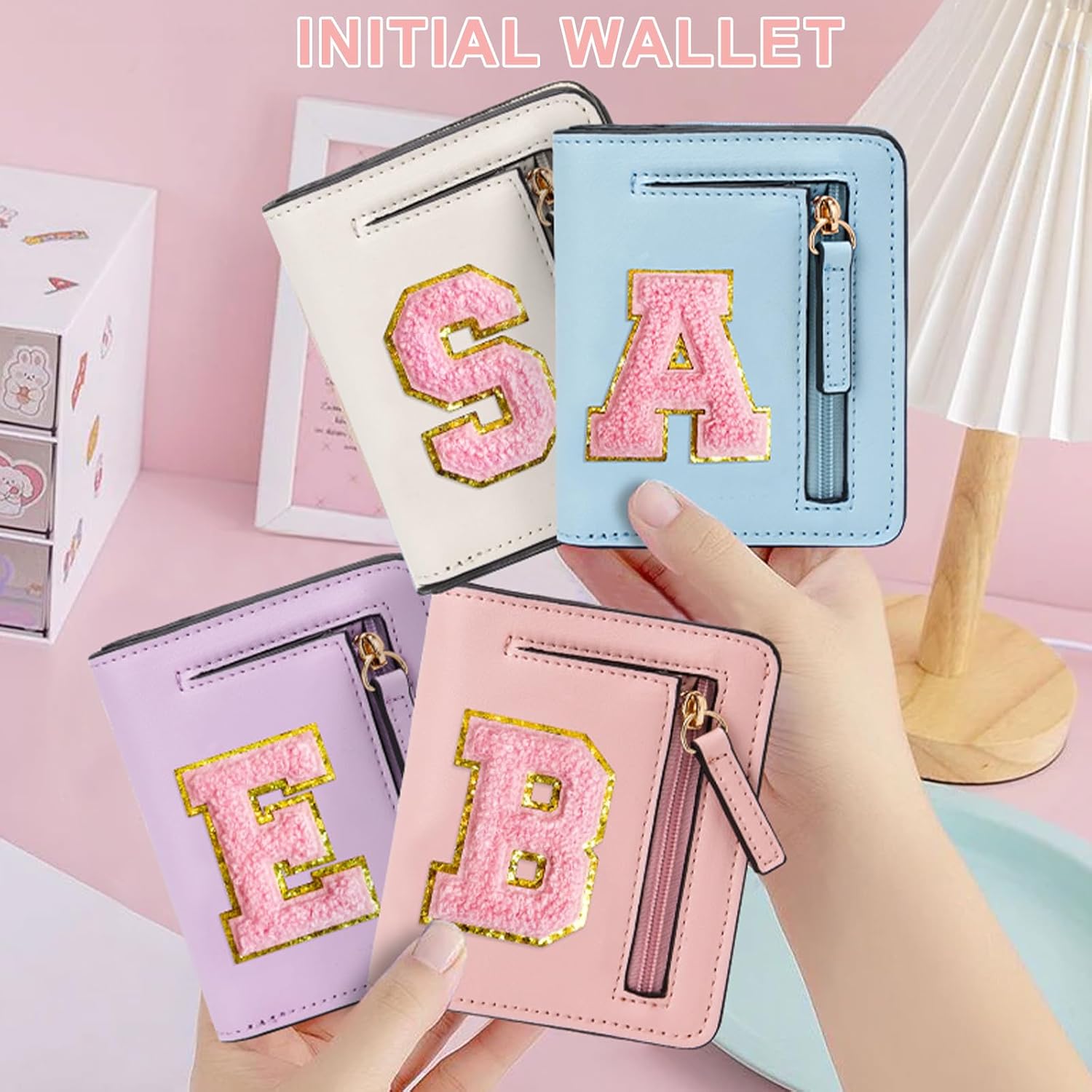 Birthday Gifts for Teen Girl Kids Wallet Girl Wallets Small Initial Rfid Wallet Preppy Stuff Gifts for Girls 8-12 Pink A