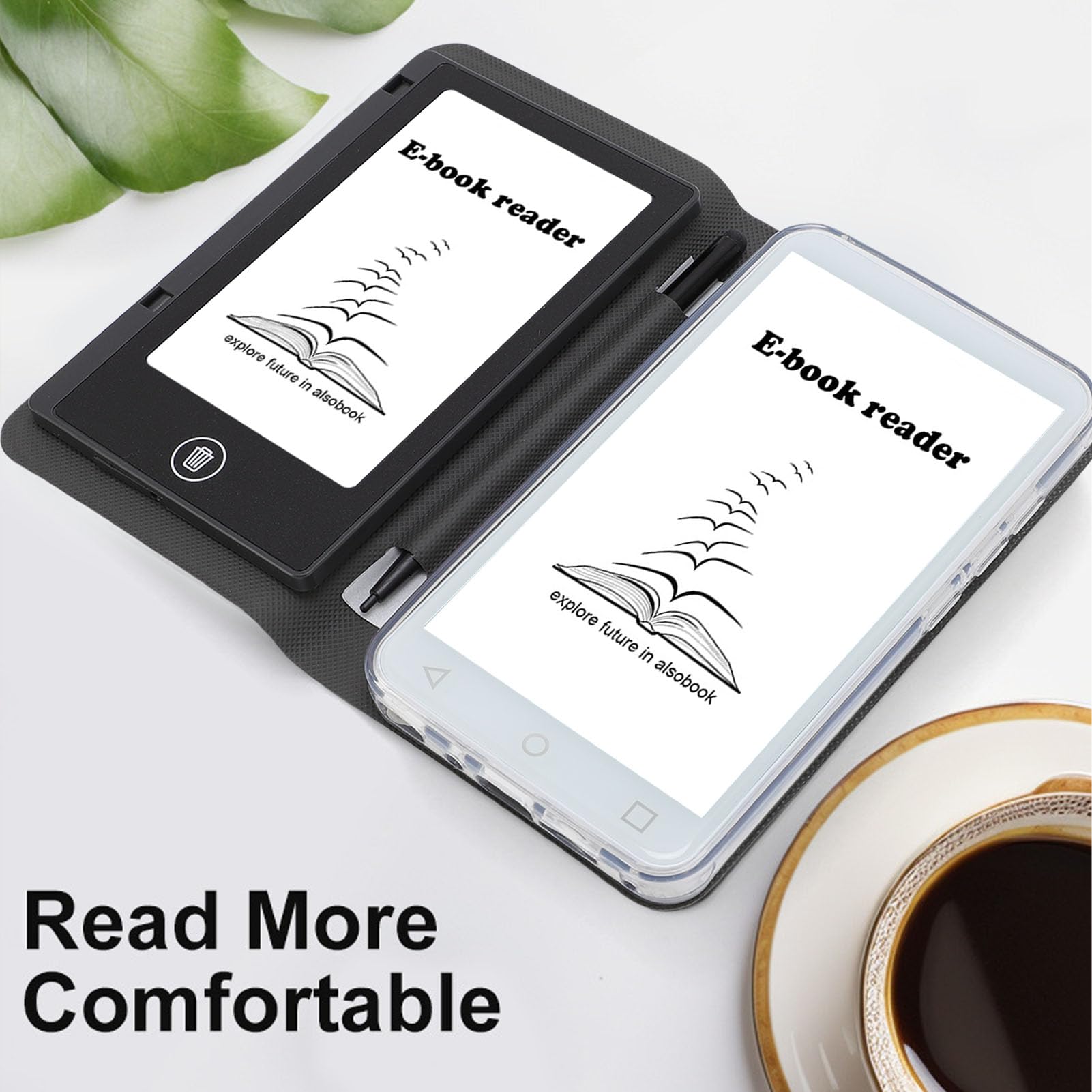 Cosiki Czytnik E-booków z 5-calowym Ekranem, Czytnik E-booków z tablicą Pisma Odręcznego, 2 GB RAM 16 GB ROM, WiFi, Bluetooth, Obsługuje Wiele Formatów Obrazu Tekstowego