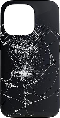 Vista 22 de iPhone 12/12 Pro - Funda negra con diseño roto falso, disuasorio de robo