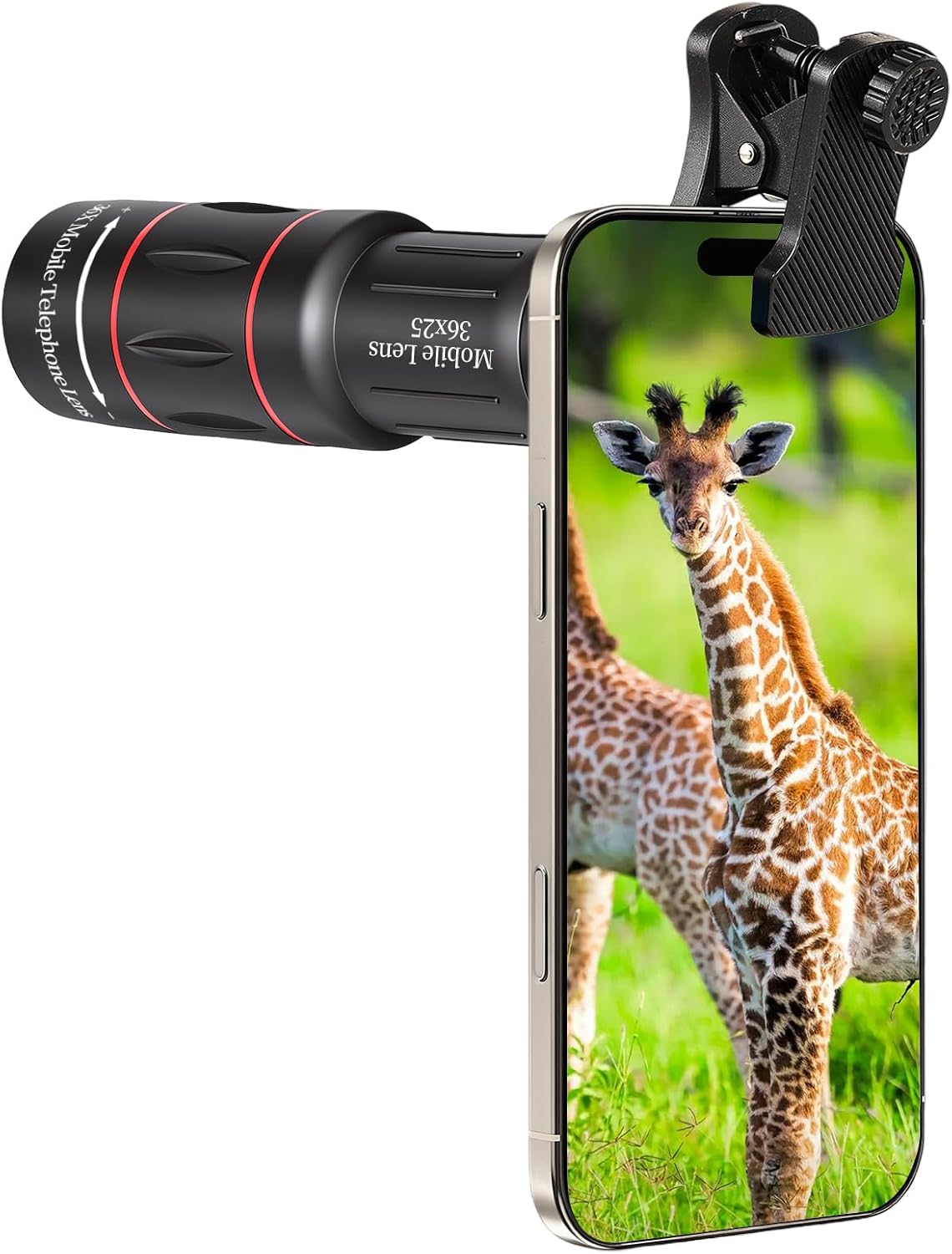36X Telephoto Lens Kit for iPhone and Android Cell Phones, Long Focus Telephoto Phone Lens with Universal Clip, Suitable for Outdoor Picture Video Taking
