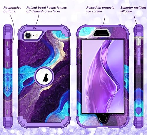 Miniatura 6 de Hocase Funda para iPhone SE 3 generación 2022iPhone SE 2 generación 2020 (4.7 pulgadas), resistente, a prueba de golpes, protección híbrida plástico