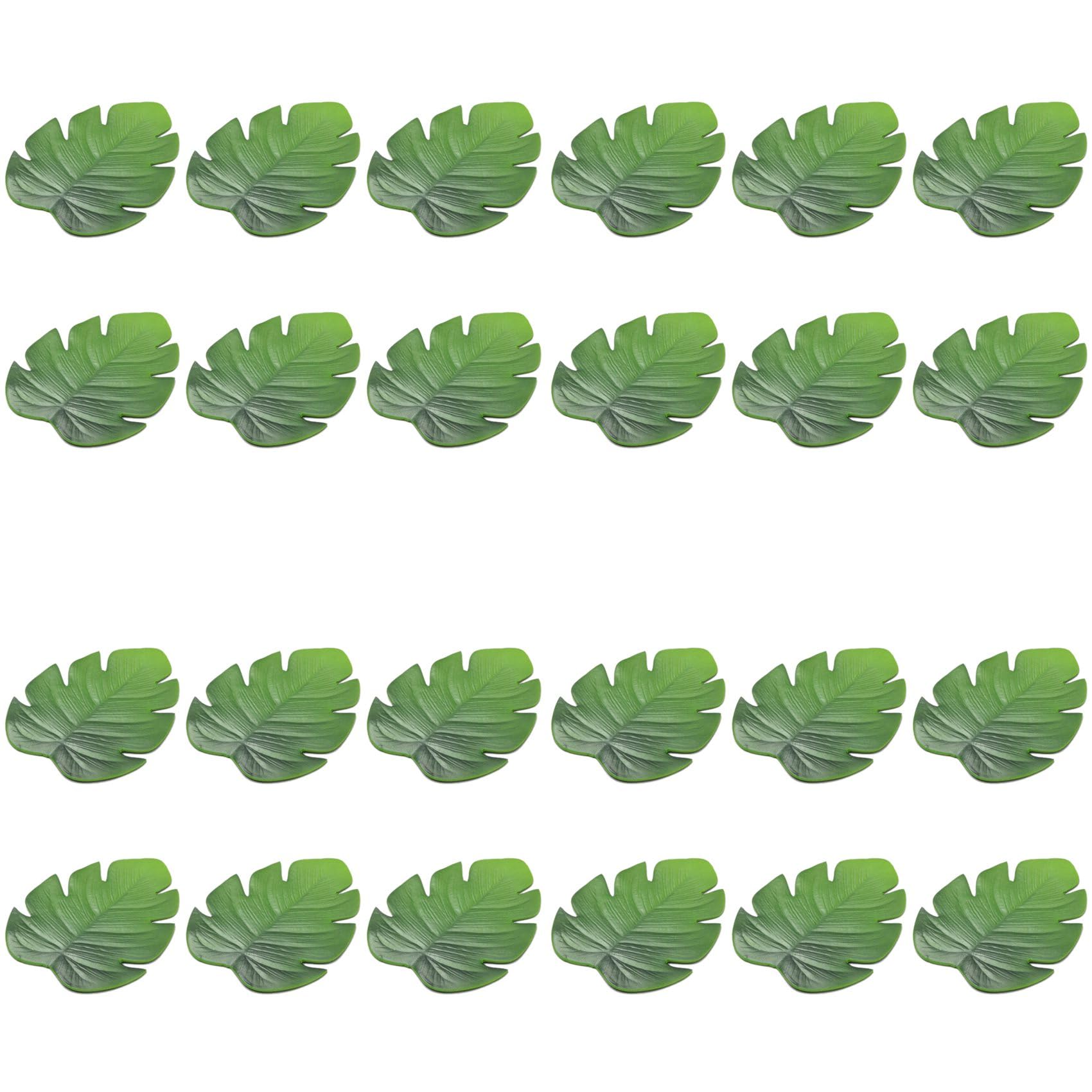 Hndhbfgrt 24Pc Tropical Artificial Palm Leaves EVA Coasters Cup Bowl Pad Mat Coffee Tea Cup Mats Drink Coasters Green