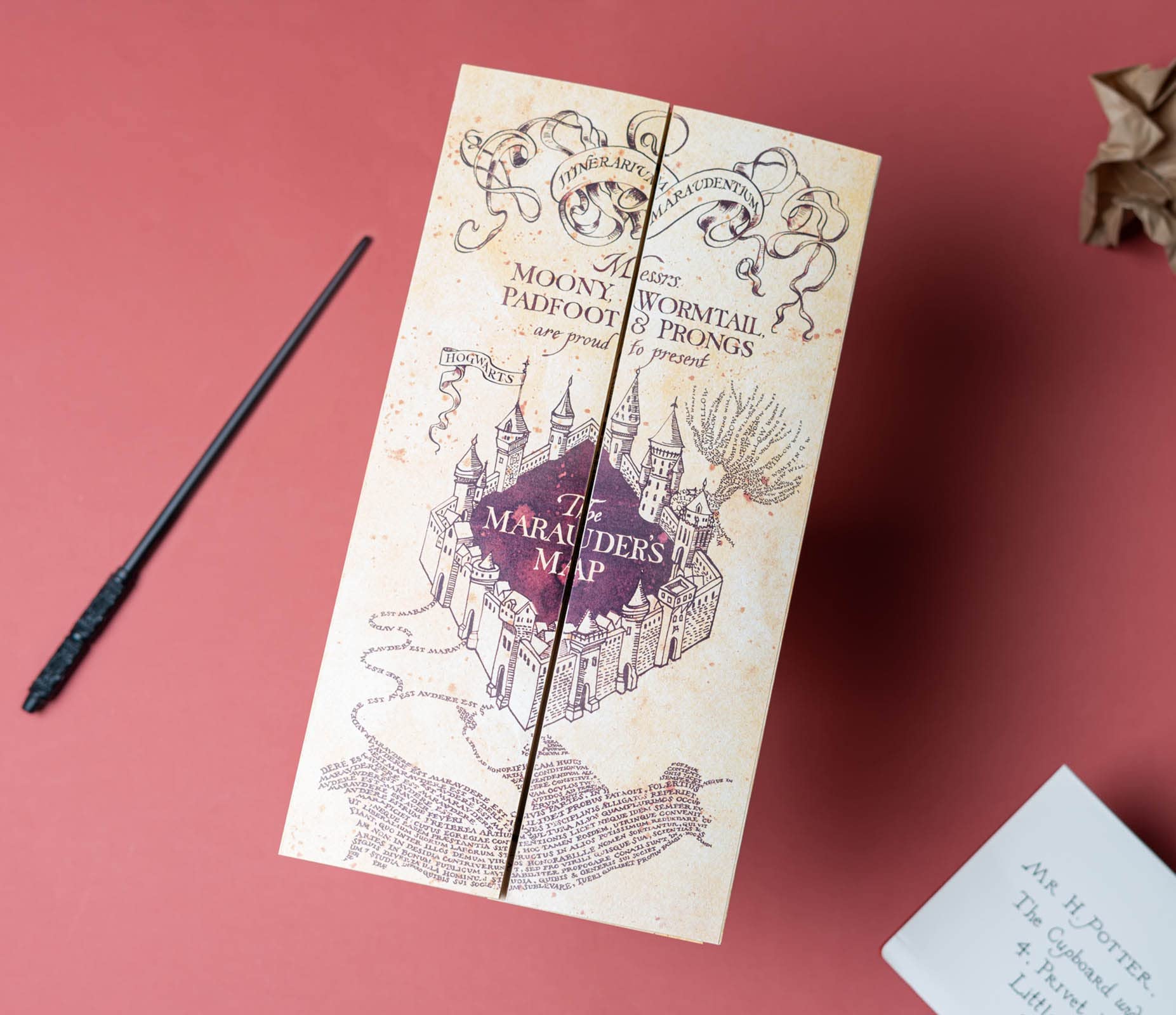 Grupo Erik Mappa del Malandrino Harry Potter Gadget - Riproduzione Fedele della Mappa del Malandrino di Harry Potter a Grandezza Naturale 174,5 x3 9,5cm | Regalo per fan 100% Ufficiale