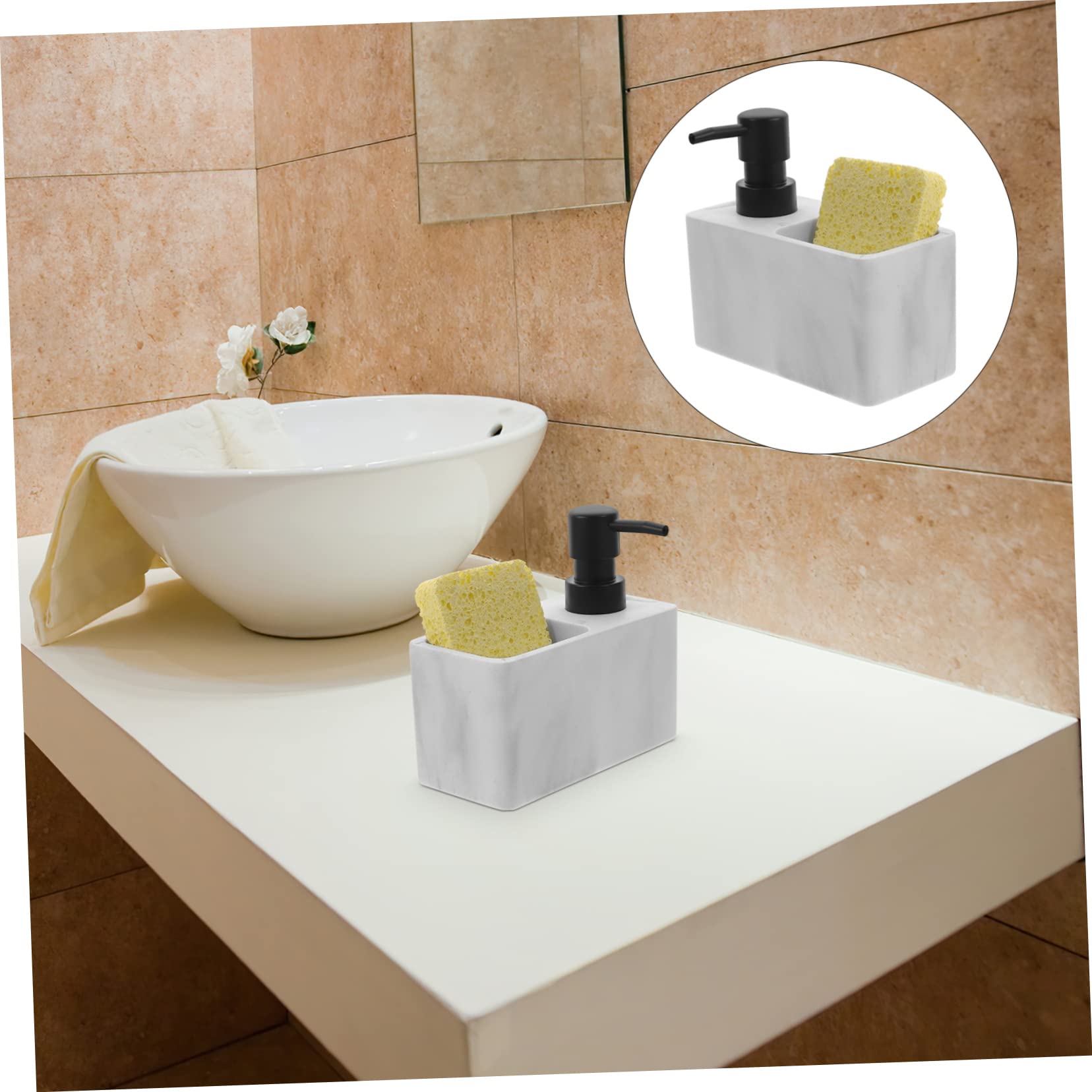 Dispenser Per Lozione Da Banco Flaconi Manuali Con Pompa Barattolo Ricaricabile Per Lozione Shampoo e Cosmetici Adatto Per Cucina e Bagno