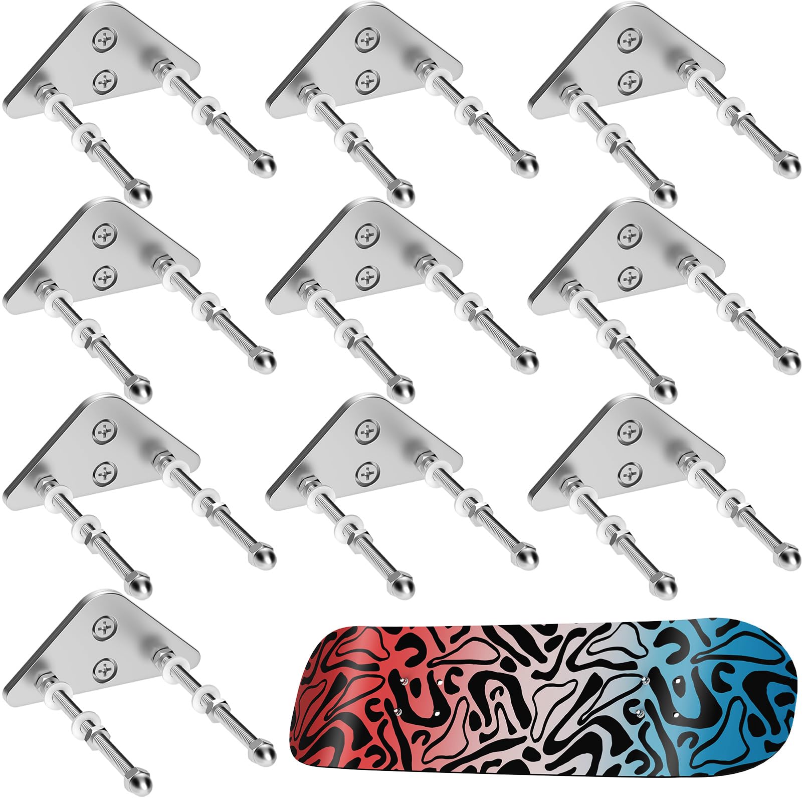 Skateboard Wall Mount Hanger Strong Aluminum Skateboard Hanger with Two Screw Holes for Display Skateboard Deck Storage Horizontal
