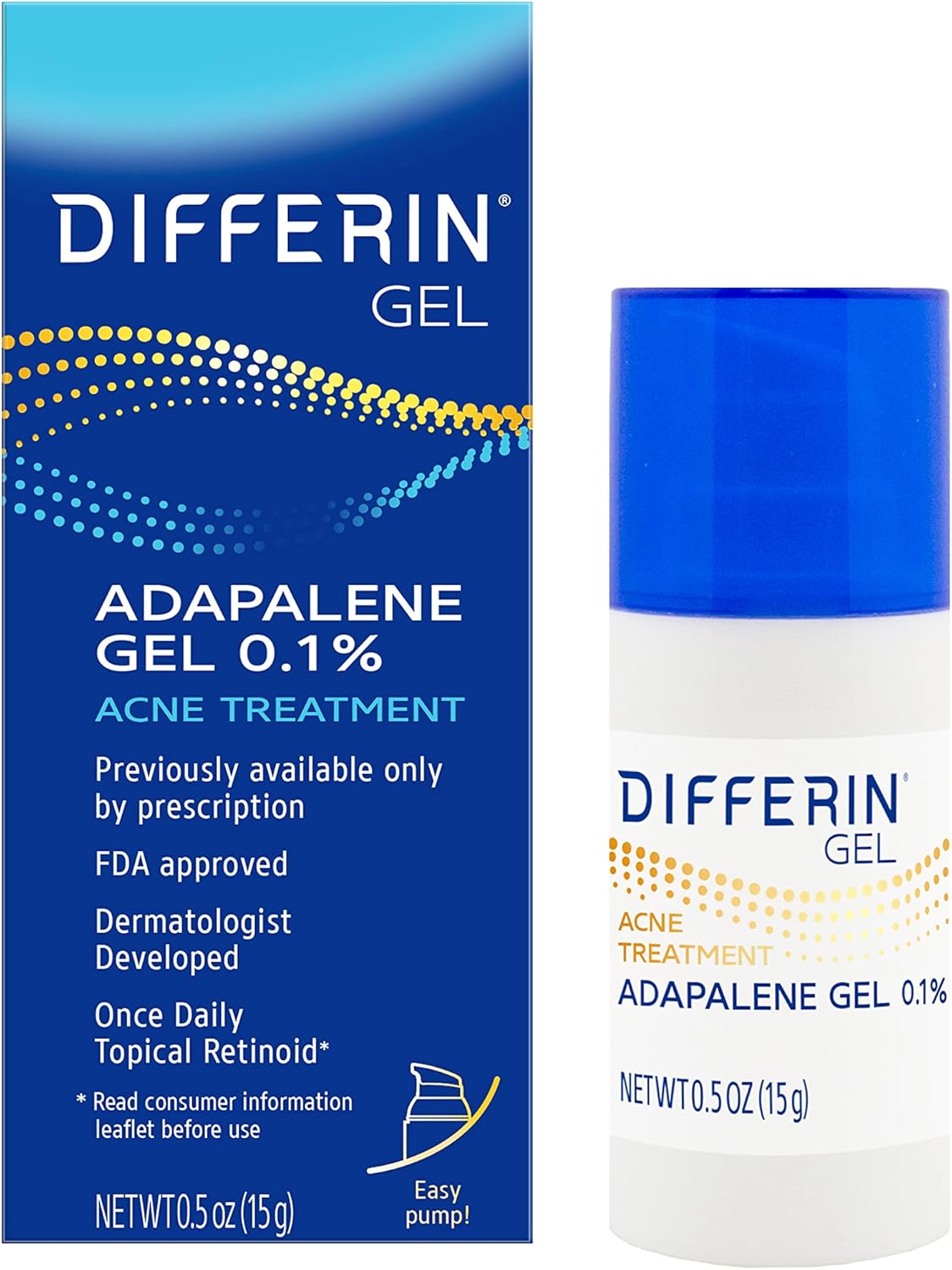 Differin Acne Treatment Gel, 30 Day Supply, Retinoid Treatment for Face