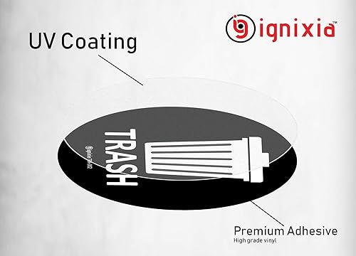 Miniatura 4 de IGNIXIA Pegatinas de reciclaje y basura, calcomanías de reciclaje, calcomanías de reciclaje, calcomanías de símbolos de basura de 4 x 4 pulgadas,