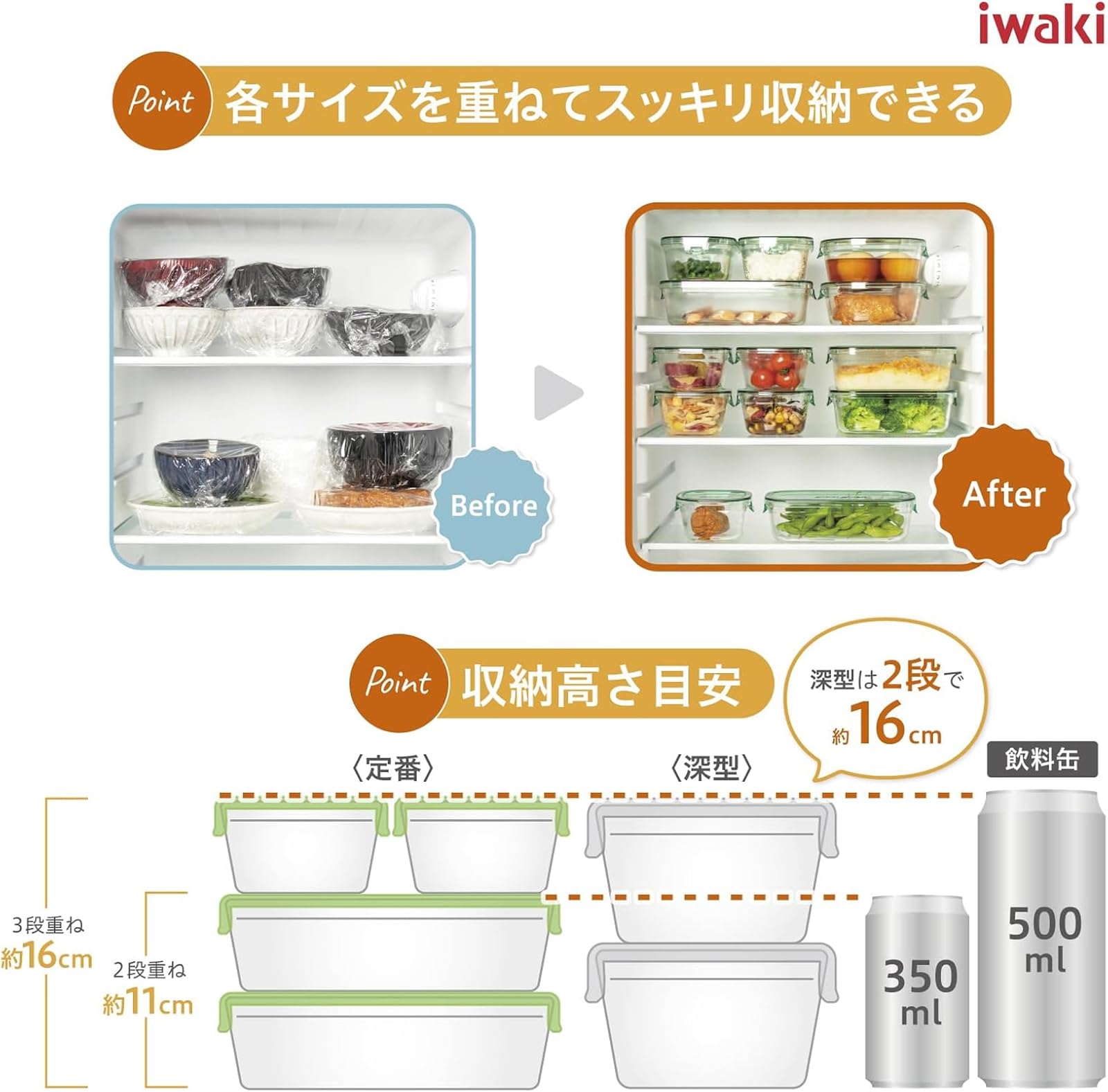 Amazon｜【Amazon.co.jp限定】 iwaki(イワキ) 耐熱ガラス 保存容器