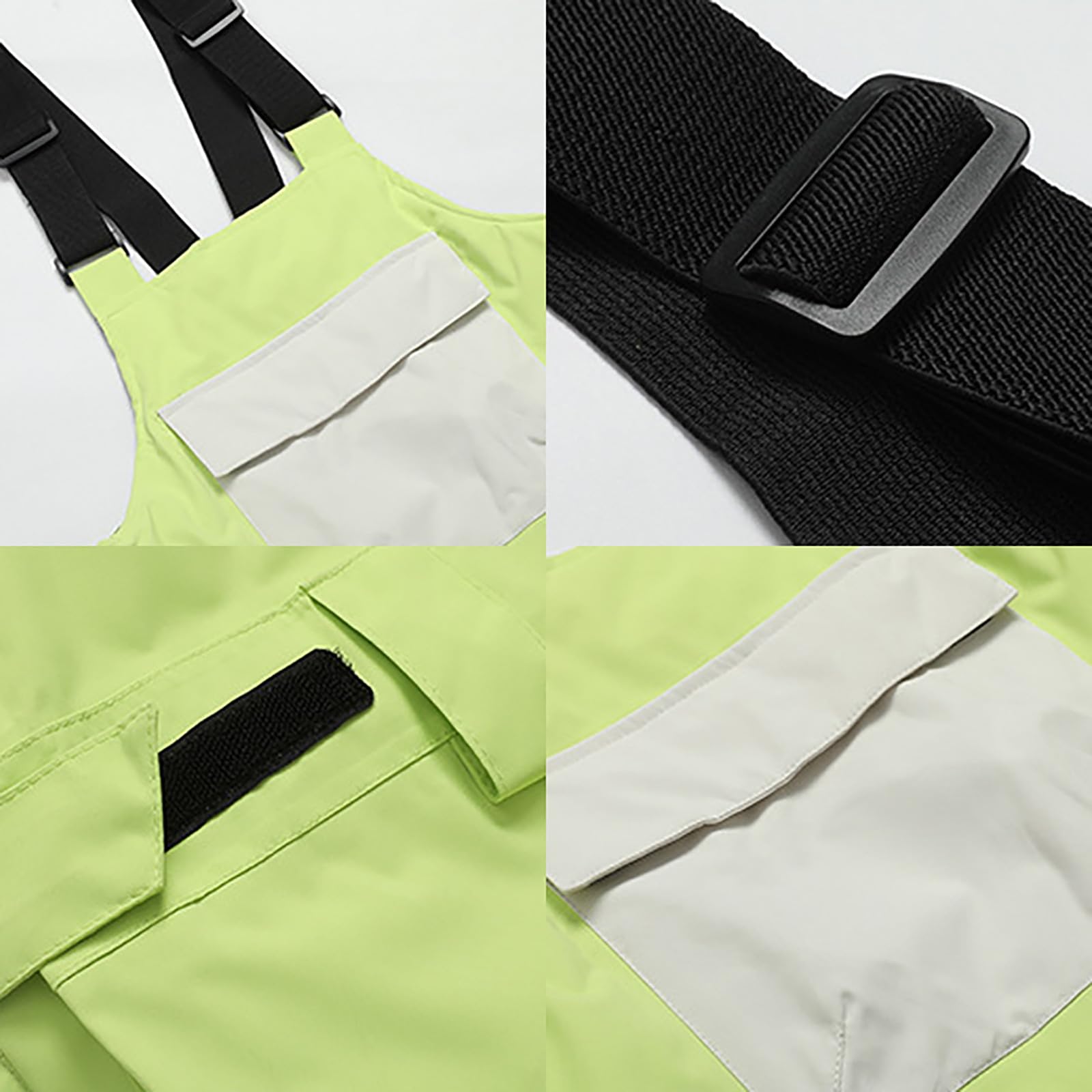 Pantaloni da Neve Uomo Antivento Pantaloni Sci Impermeabili Baggy Snowboard Pants Caldo Pantalone Neve Softshell Imbottiti Montagna con Tasche Multiple Salopette
