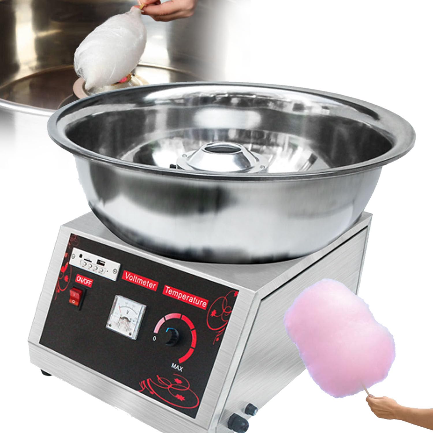 Kommerzielle Elektrische Zuckerwattemaschine, 1000 W Kommerzielle Zuckerwattemaschine, Professionelle Zuckerwattemaschine für Den Haushalt, FüR Kindergeburtstage
