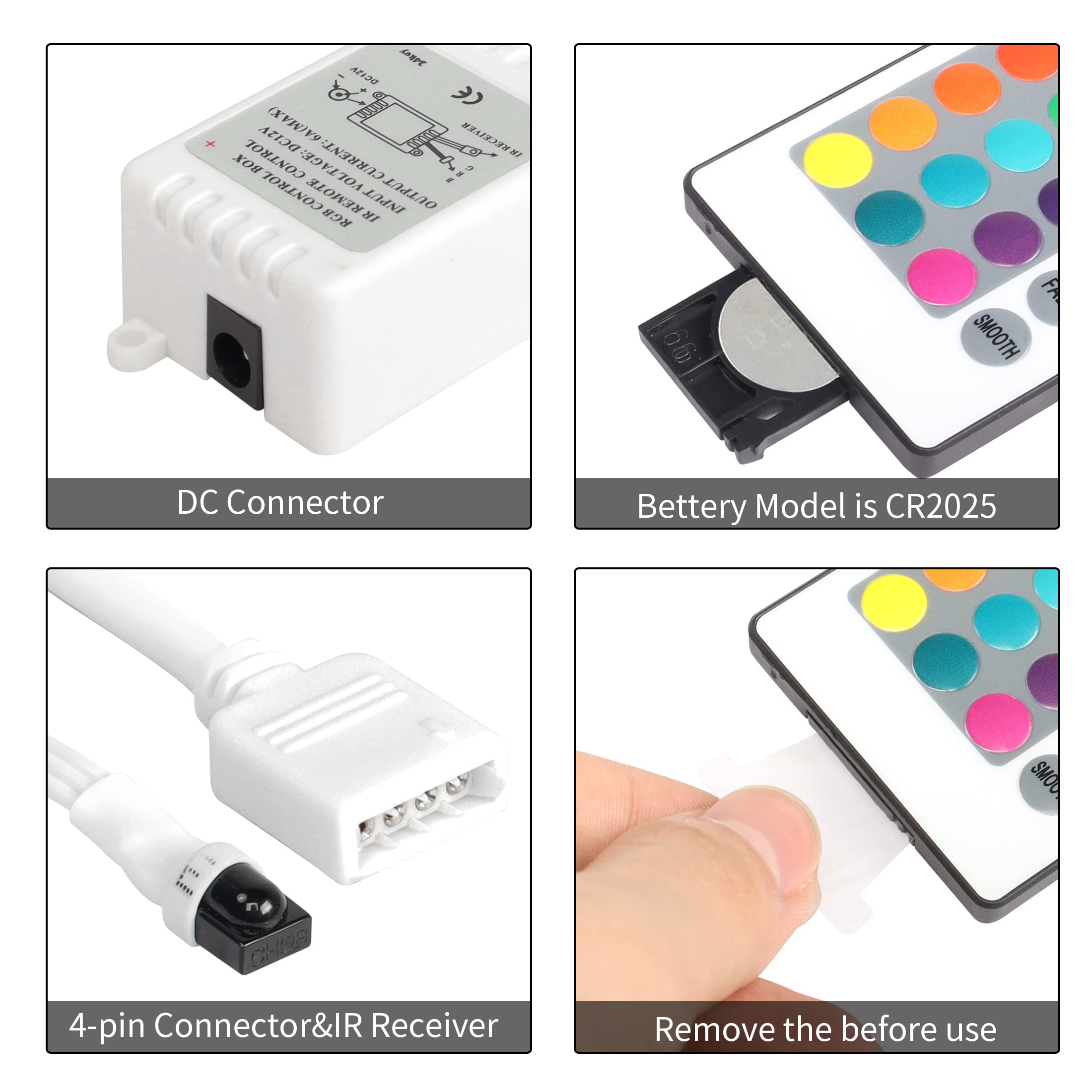 Ir Color Changing Remote Control 16 Color Changing Remote Control 24-Key IR Remote Controller For RGB ...