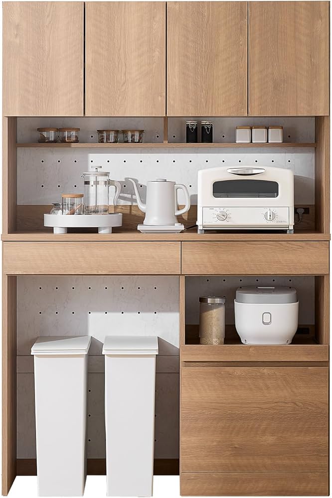 Amazon.co.jp: LOWYA ロウヤ キッチン収納 食器棚 キッチンボード