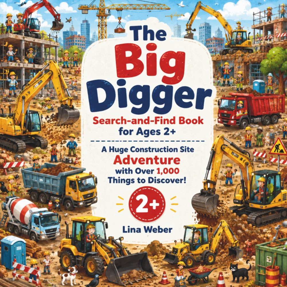 The Big Digger Search-and-Find Book for Ages 2+: A Huge Construction Site Adventure with Over 1,000 Things to Discover!