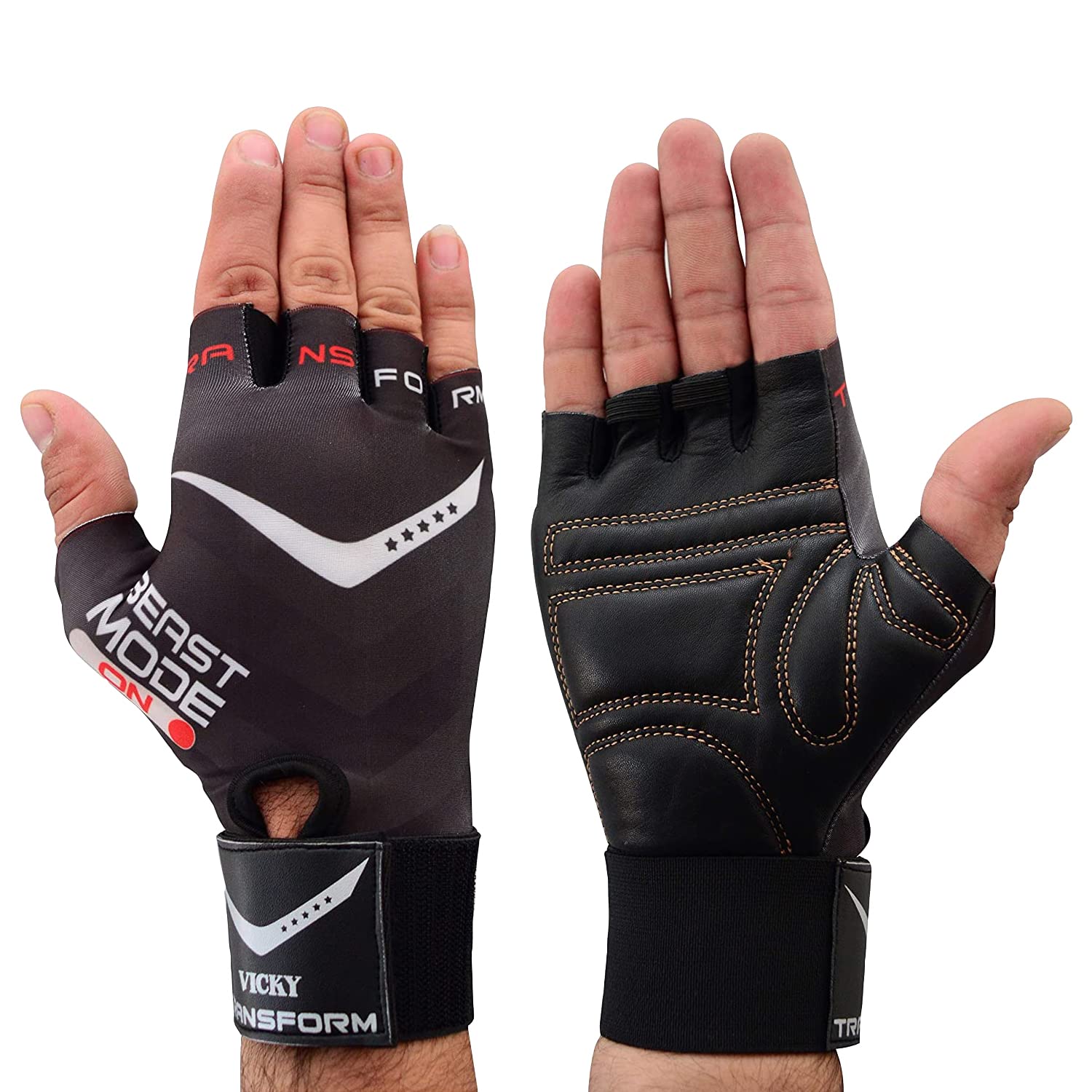 Vicky Transform Attack Gym Gloves Non-Slip Wrist Support Full Palm Protection Weightlifting Training Fitness for Men & Boys (S, Black) (B088KQ3QZW) Amazon Price History, Amazon Price Tracker