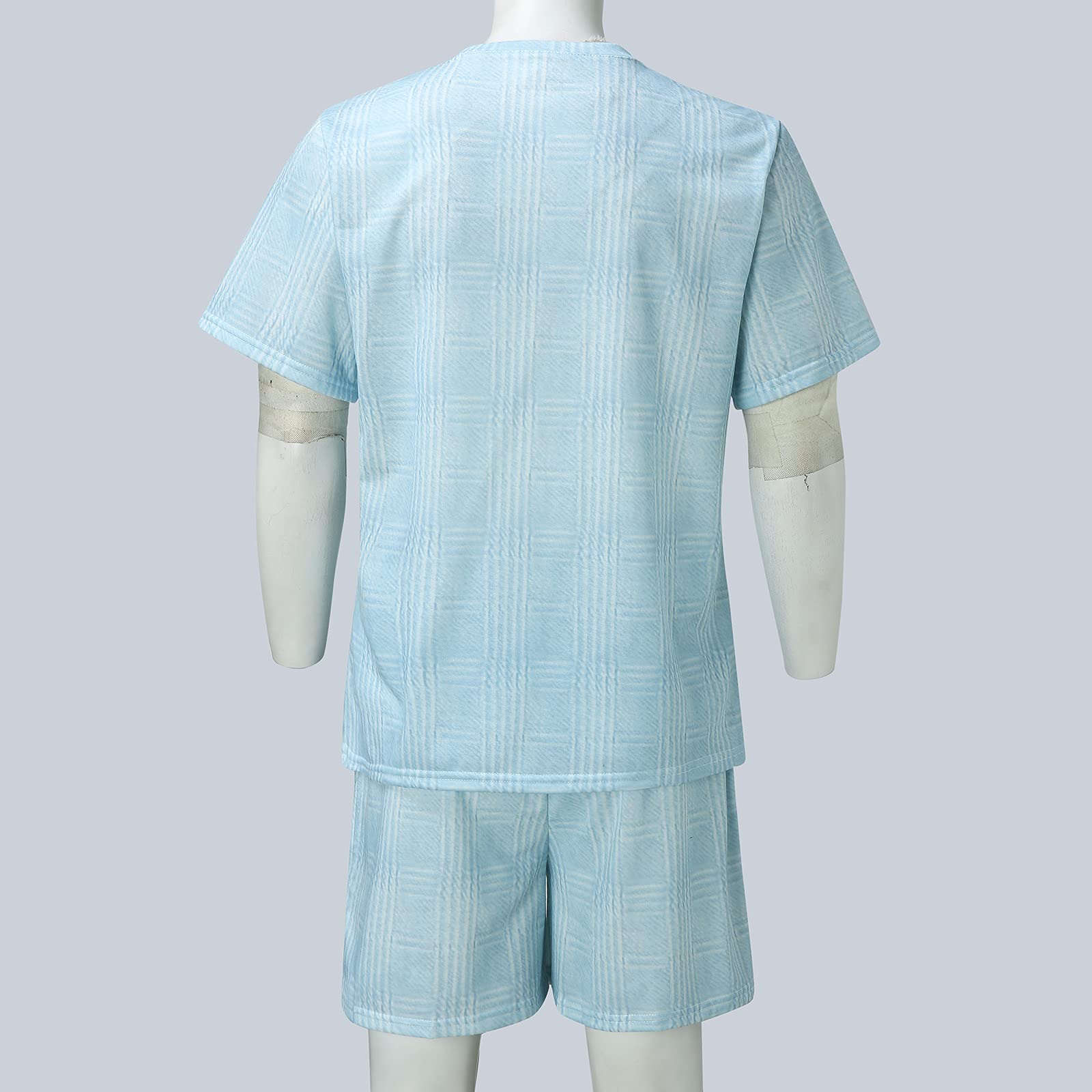 IQYU Tuta sportiva da uomo Urban leggera a righe, vestibilità normale, traspirante, con coulisse, per il tempo libero, traspirante, in materiale elasticizzato, Blu, XXXL
