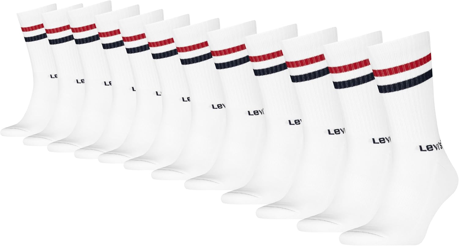 Levi's Men's 12-pack Crew Socks, Cushioned Footbed, Arch Support & Mesh Ventilation