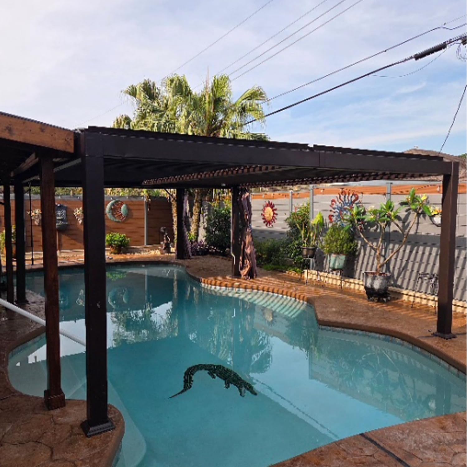 PURPLE LEAF Outdoor Louvered Pergola 13' x 15' Patio Aluminum Gazebo Bronze