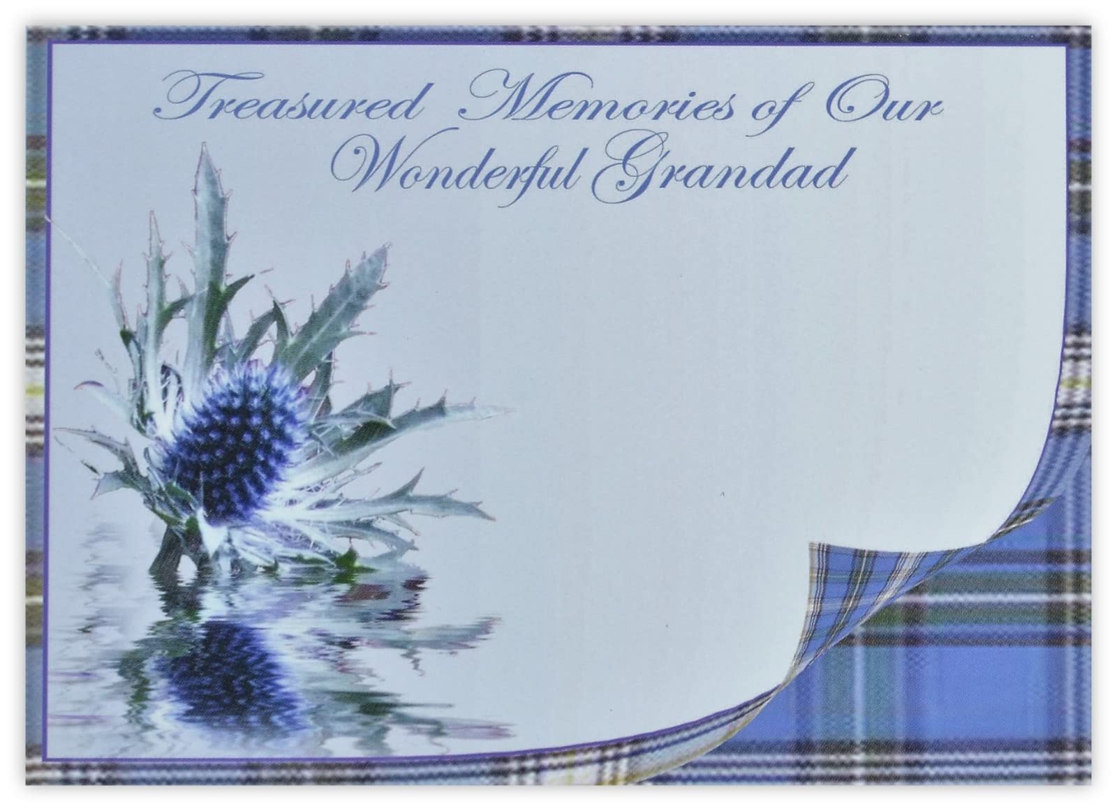 celloexpress Treasured Memories Grandad (Thistle) Flower Message Cards - 90mm x 125mm - Bereavement Florist Card Sympathy Condolences Notes (Pack of 24)