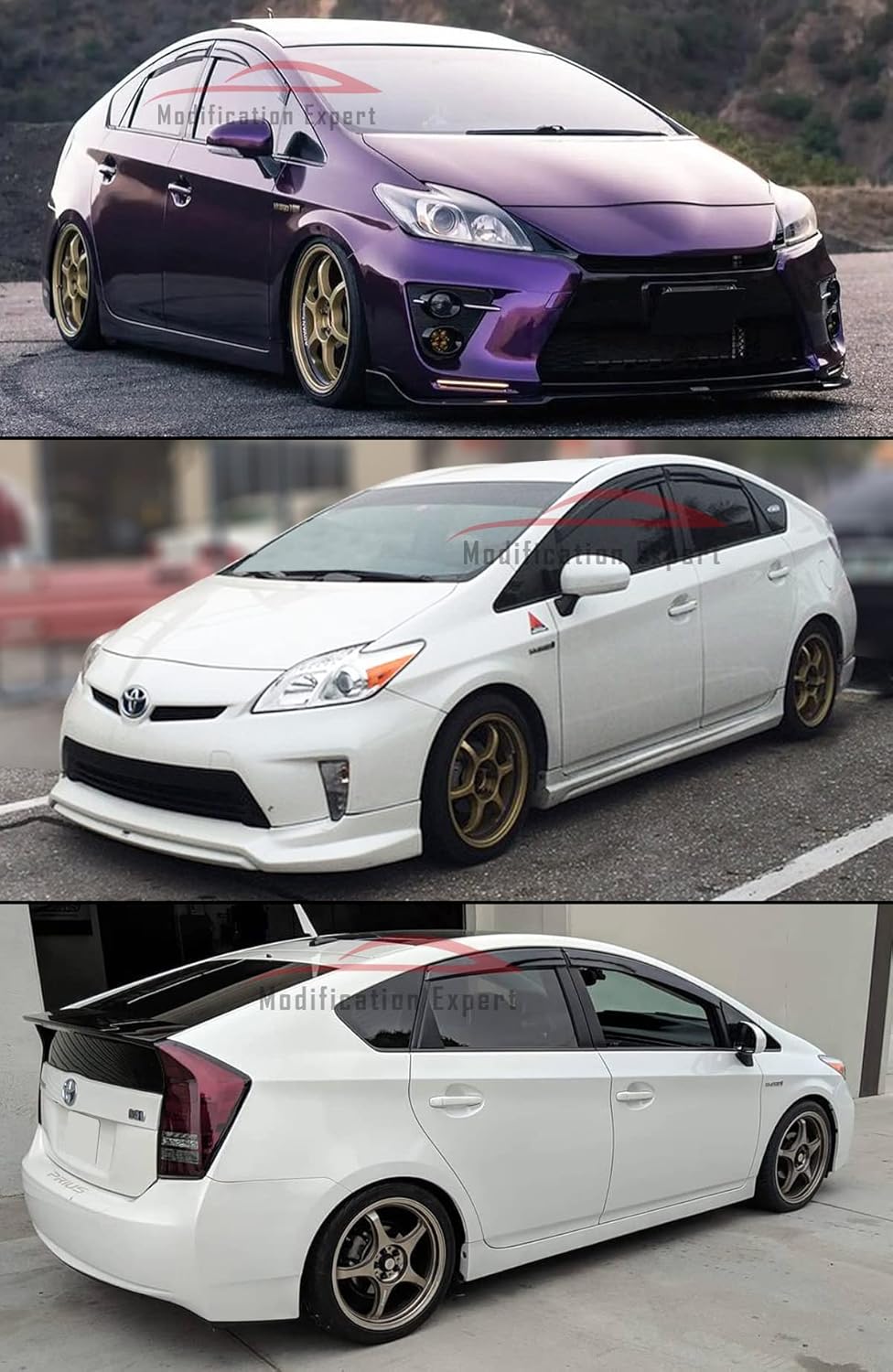 Fits for 2010-2015 Toyota Prius JDM 3D Wavy Mugen Style Window Visor Rain Guard Deflector