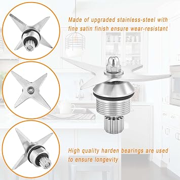 for Blenders 64oz Stainless Steel Container, replace 5200 E310 Pro 750 A3500 X4 etc, compatible with Classic/Explorian/Professional/Ascent/Propel Series Pitcher Jar Cup