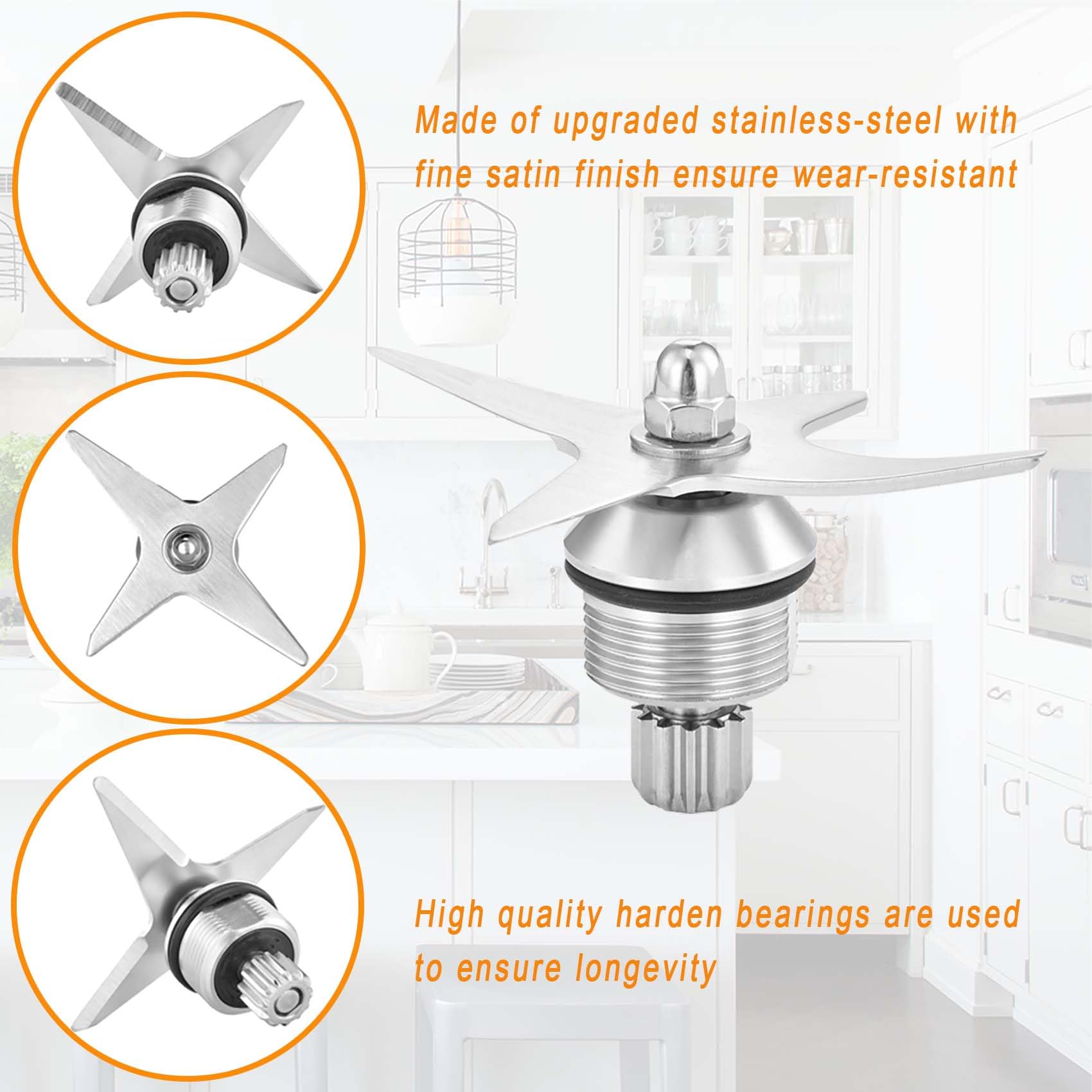 Contenitore in acciaio inox per frullatori Vitamix da 1,8 l, sostituisce 5200 E310 Pro 750 A3500 X4 ecc., compatibile con la serie Classic/Explorian/Professional/Ascent/Propel Series Brocca