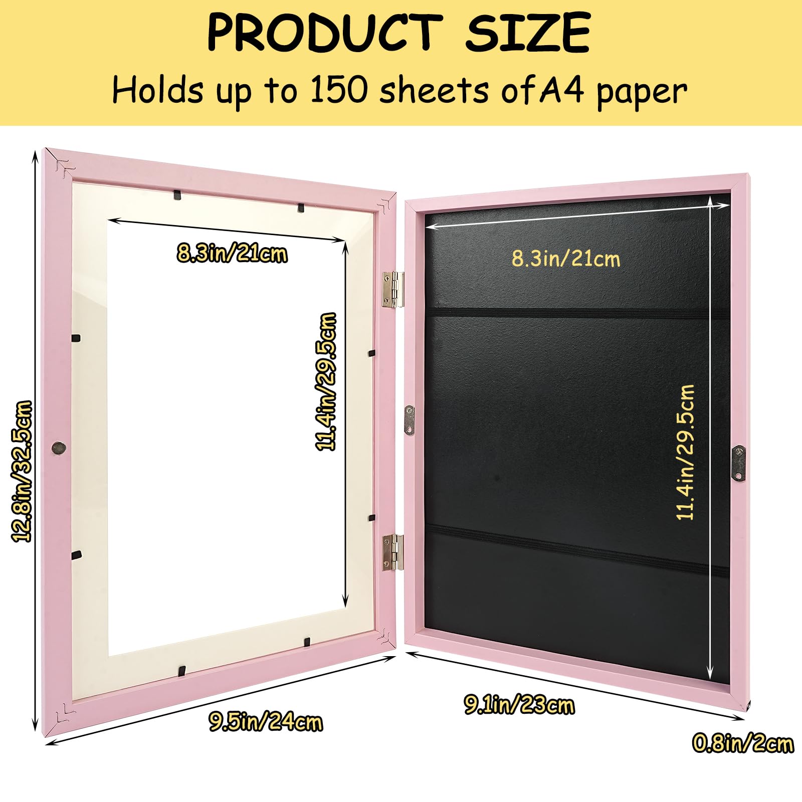 Kids Art Frame, 2 PACK Kids Artwork Display Frame Front Opening A4 Picture Frame - Image 2