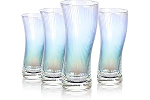 Joeyan Iridescent Curved Glasses for Sophisticated Drinkware
