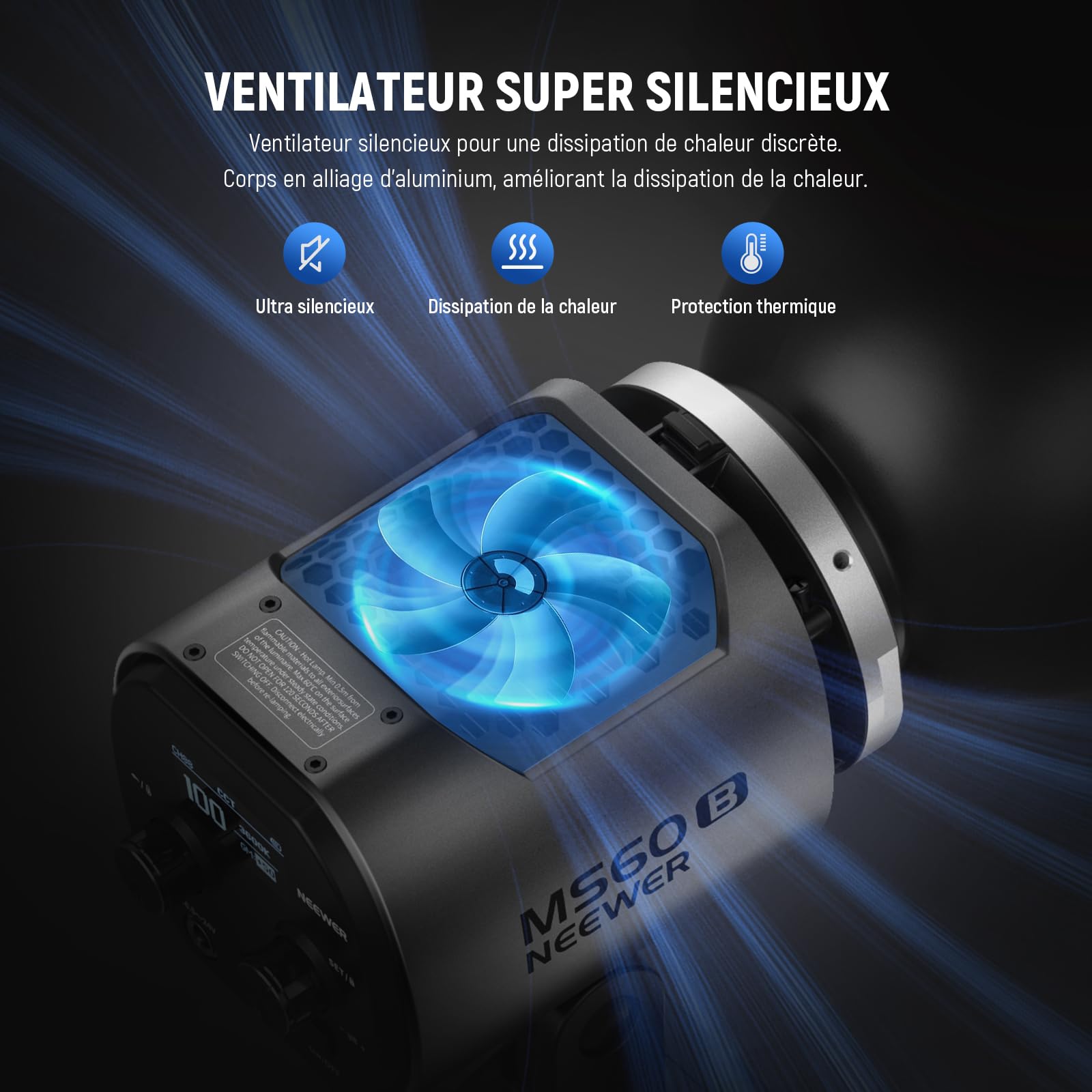 NEEWER MS60B 65W COB Video Light Kit avec 2.4G/Application Contrôle à Distance, Bicolore Éclairage Continue LED, Monture Bowens Lumière Photo Studio